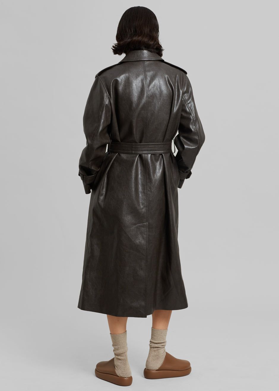 Armin Faux-Leather Trench Coat - Brown sold by Frankie Shop product image thumbnail 8