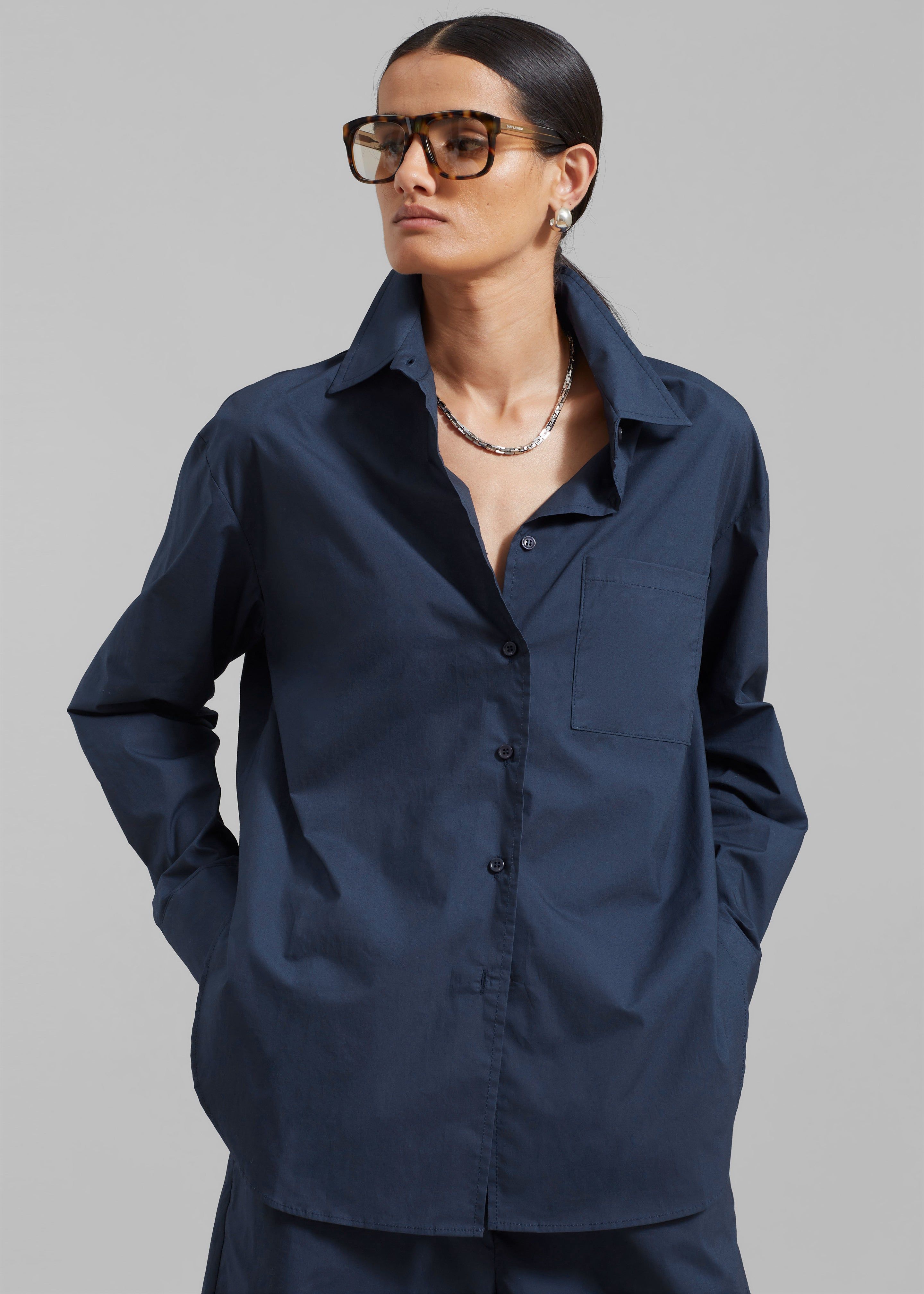 Levi Shirt - Midnight Blue sold by Frankie Shop product image thumbnail 6