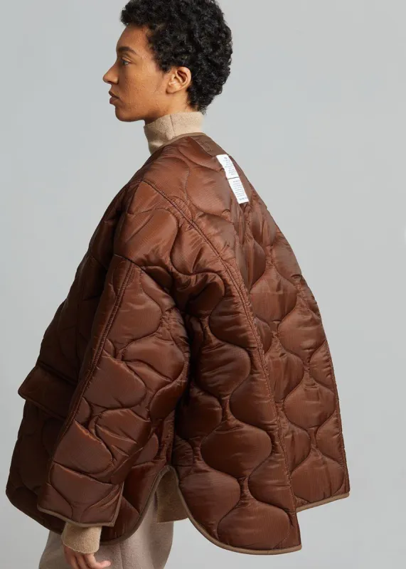 Teddy Quilted Jacket - Chocolate sold by Frankie Shop