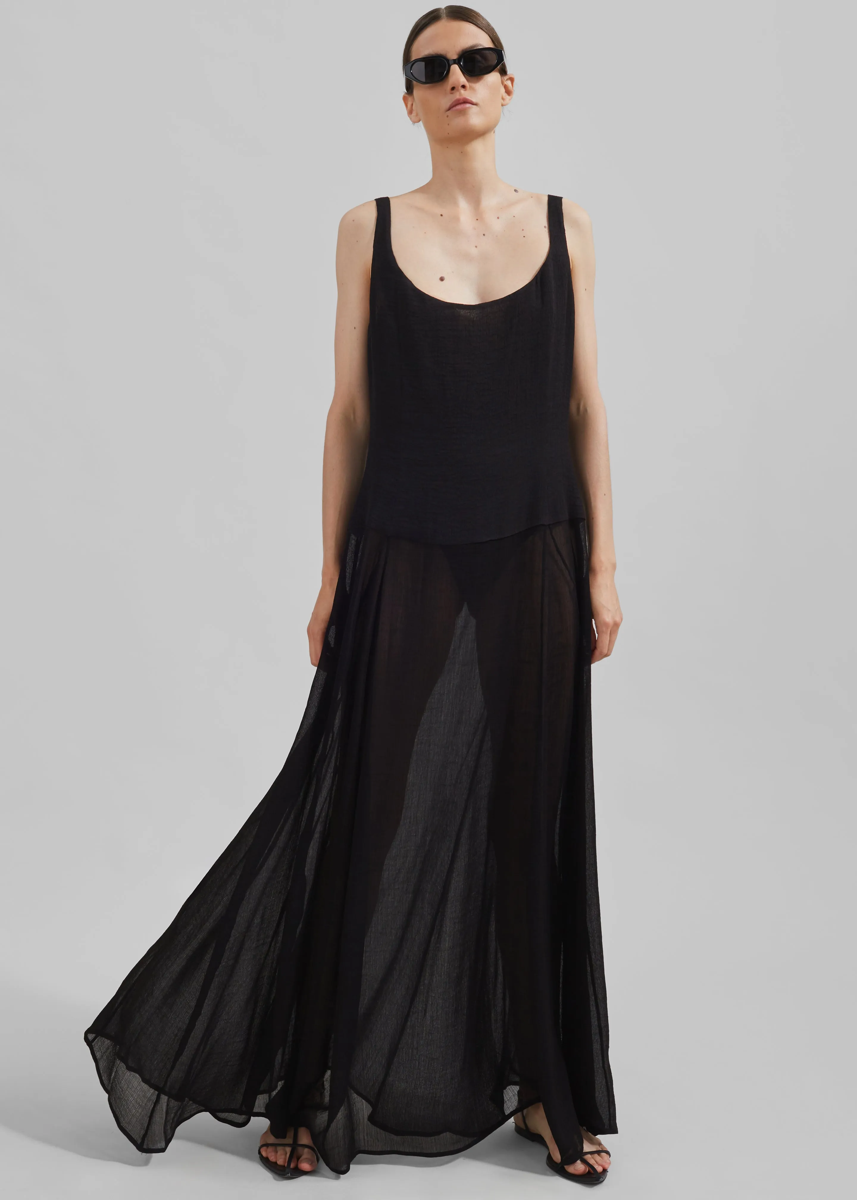 Matin Trieste Low Back Dress - Black Japanese Gauze sold by Frankie Shop product image thumbnail 2