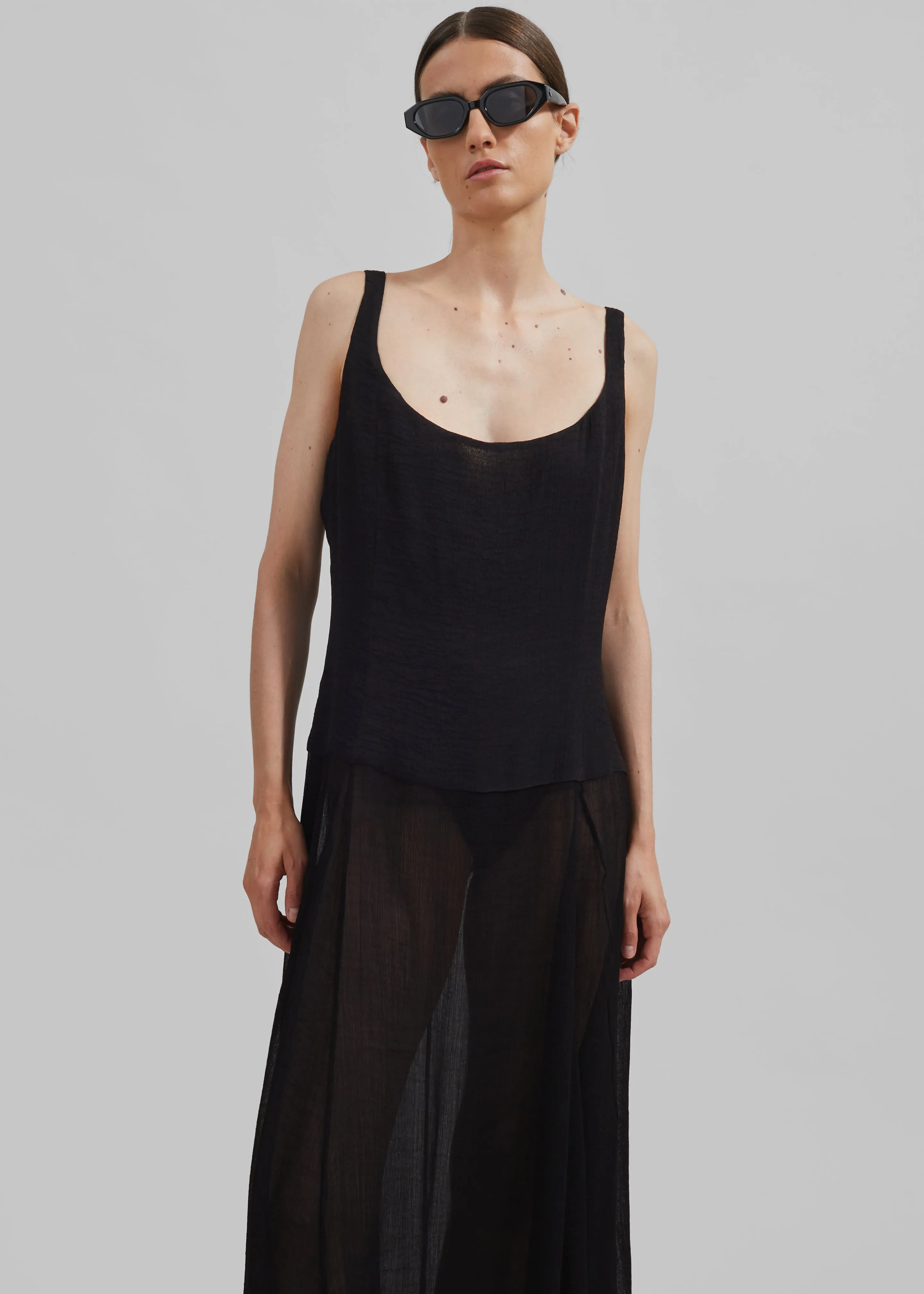 Matin Trieste Low Back Dress - Black Japanese Gauze sold by Frankie Shop product image thumbnail 4