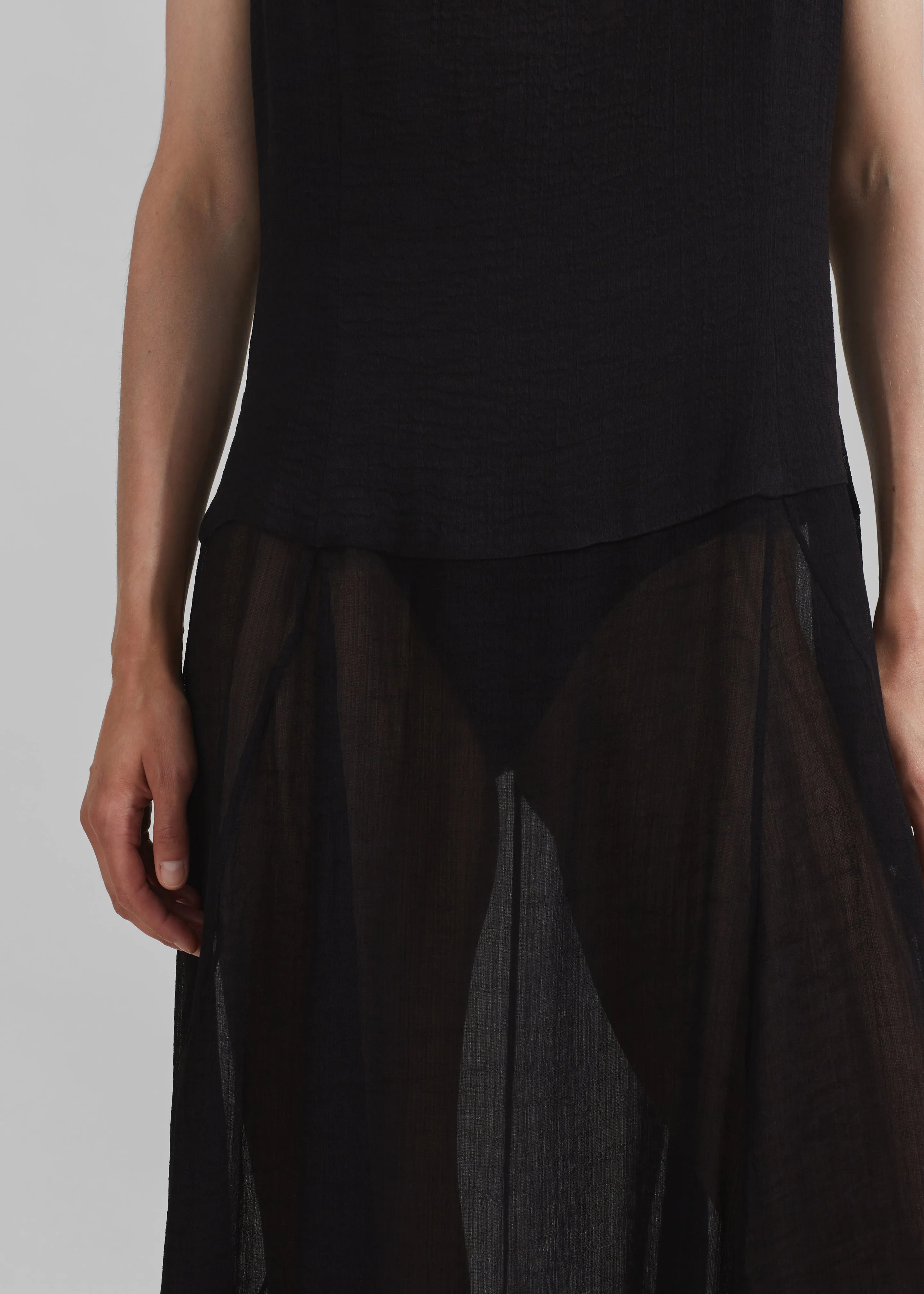 Matin Trieste Low Back Dress - Black Japanese Gauze sold by Frankie Shop product image thumbnail 5