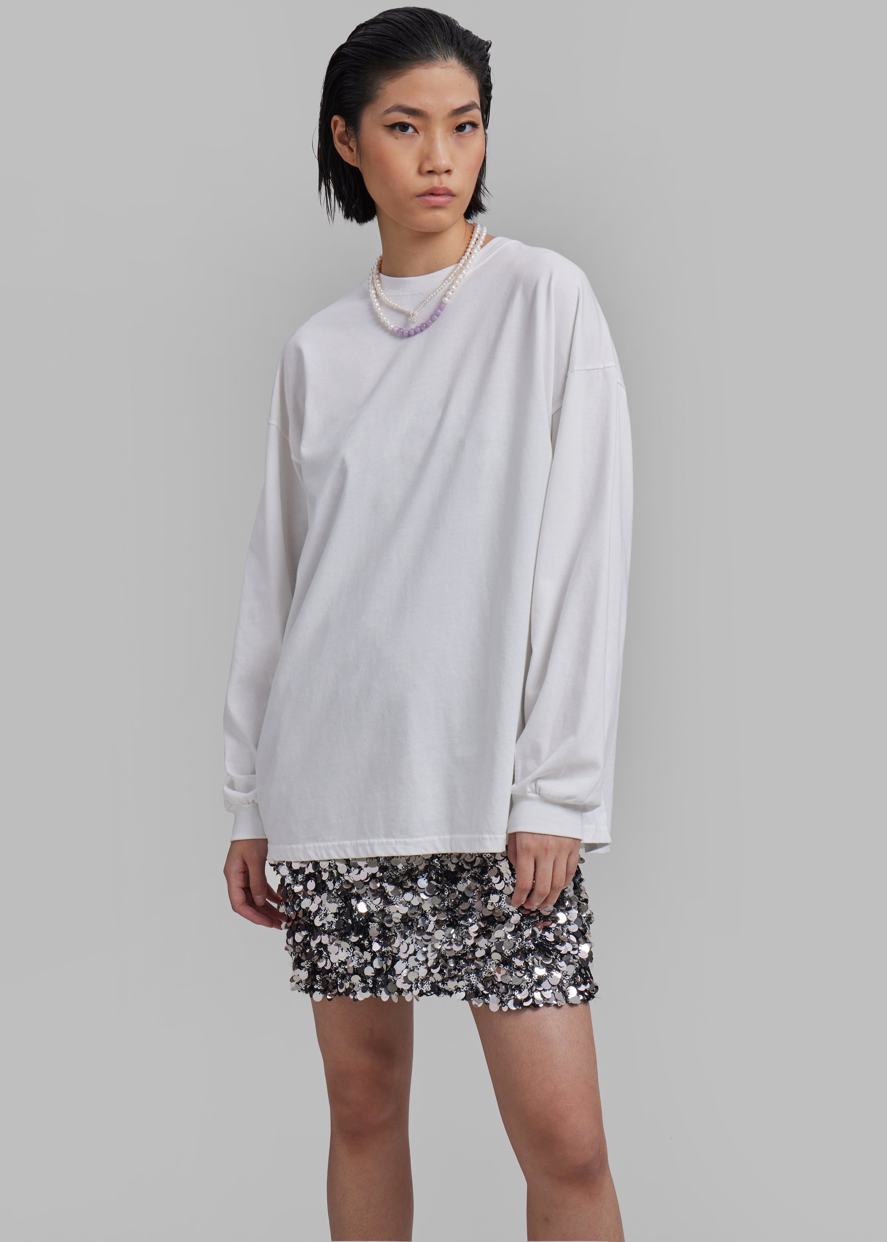 Tommy Boxy Long Sleeves Tee - White sold by Frankie Shop