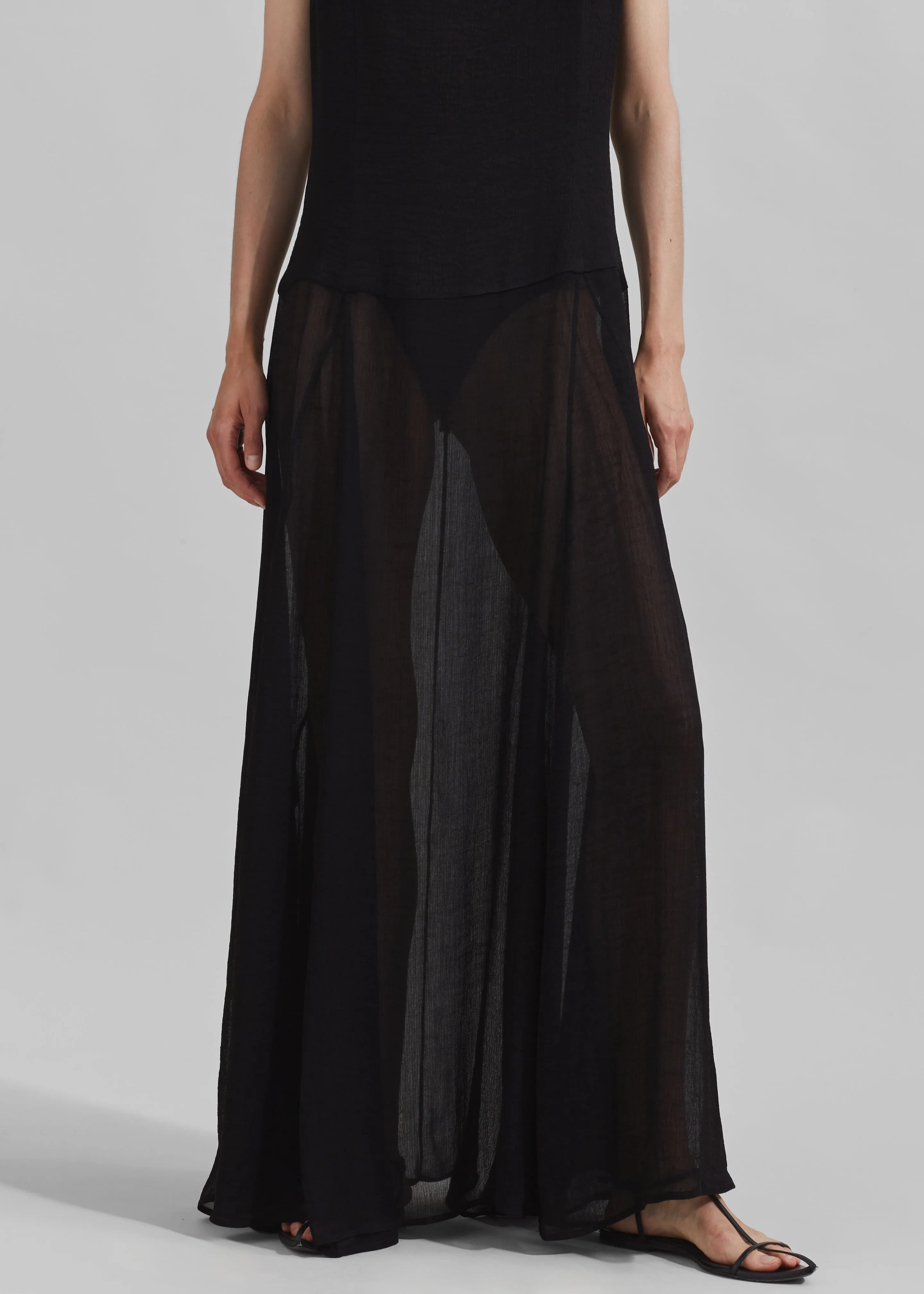 Matin Trieste Low Back Dress - Black Japanese Gauze sold by Frankie Shop product image thumbnail 3
