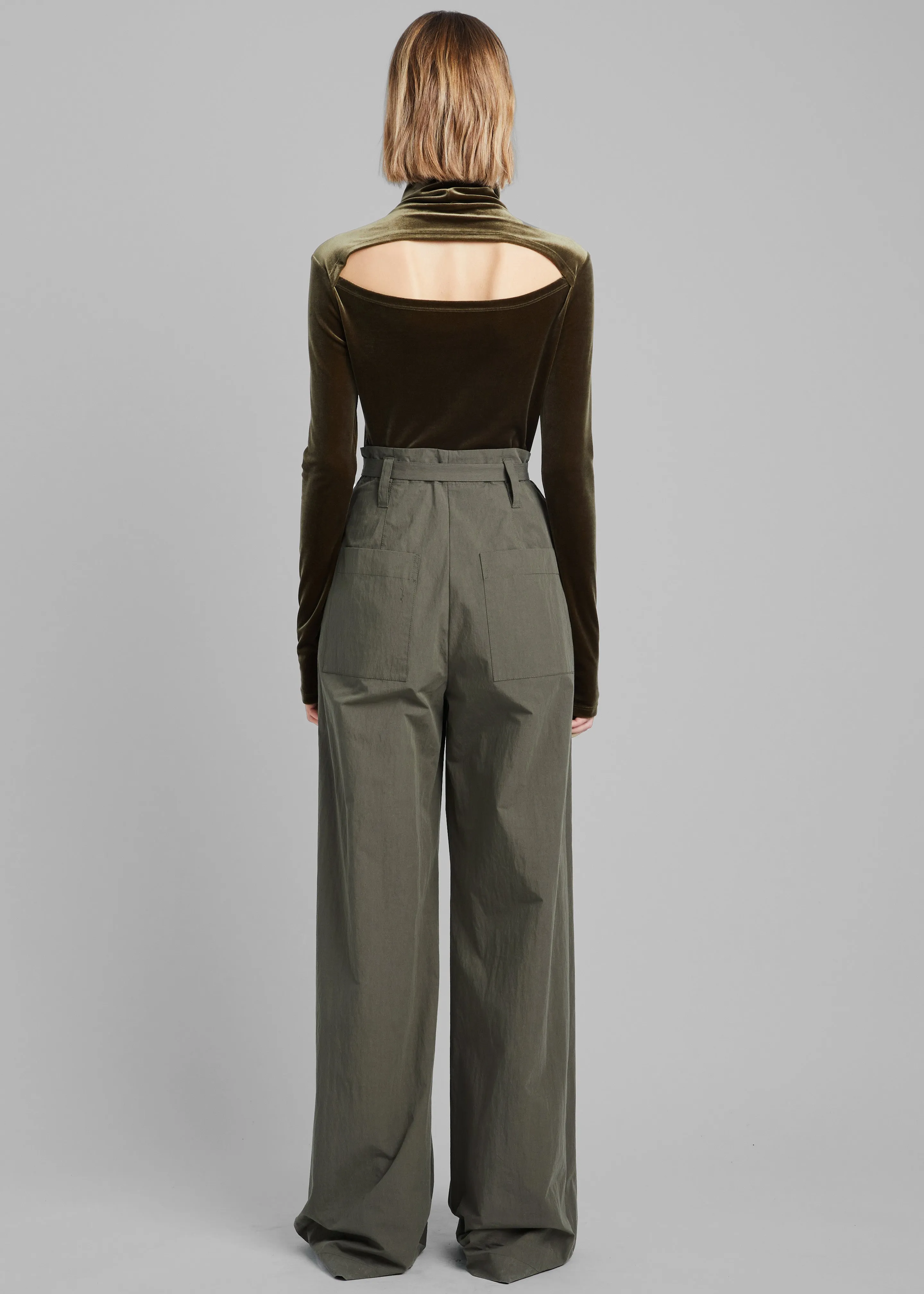 Proenza Schouler White Label Technical Suiting Wide Leg Trousers - Wood sold by Frankie Shop product image thumbnail 4