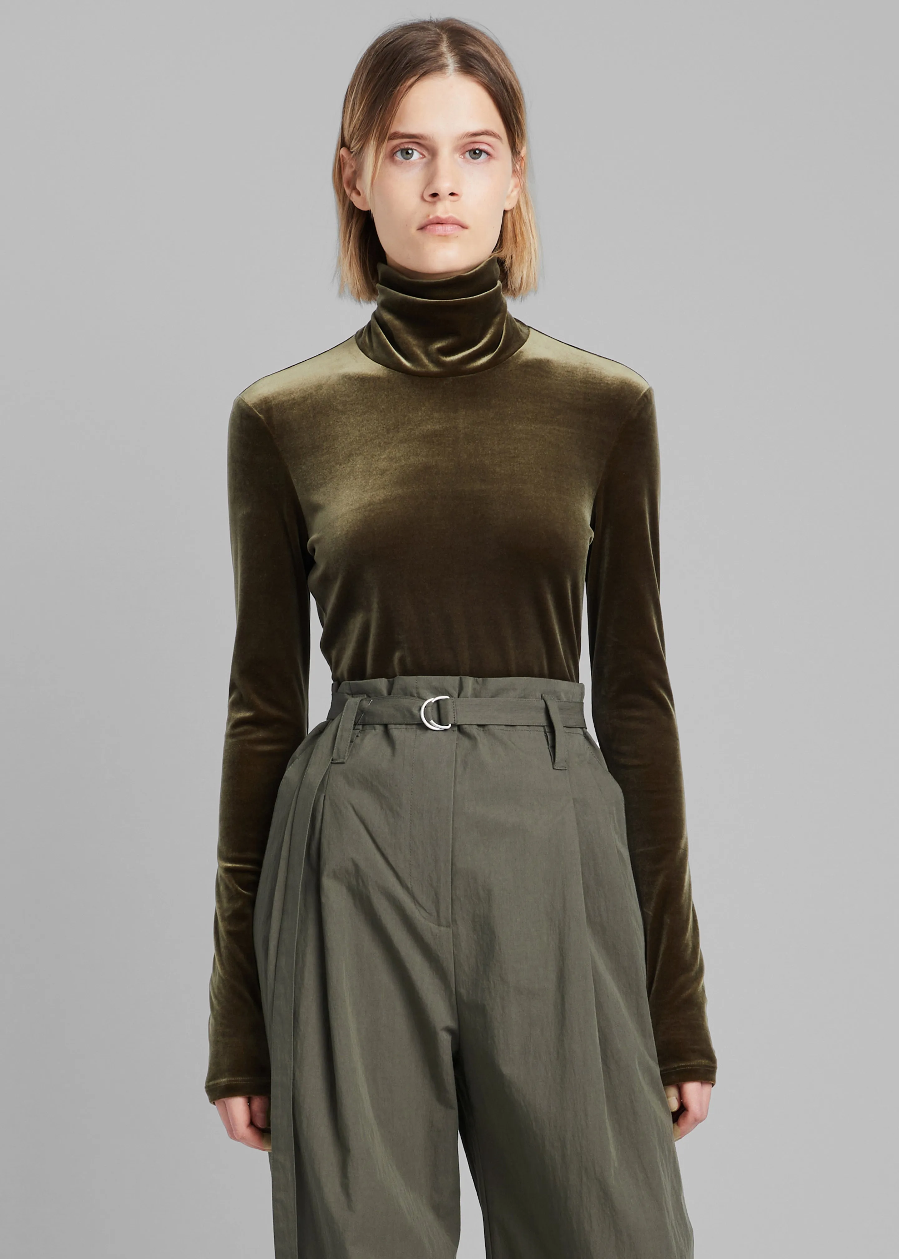 Proenza Schouler White Label Technical Suiting Wide Leg Trousers - Wood sold by Frankie Shop product image thumbnail 3