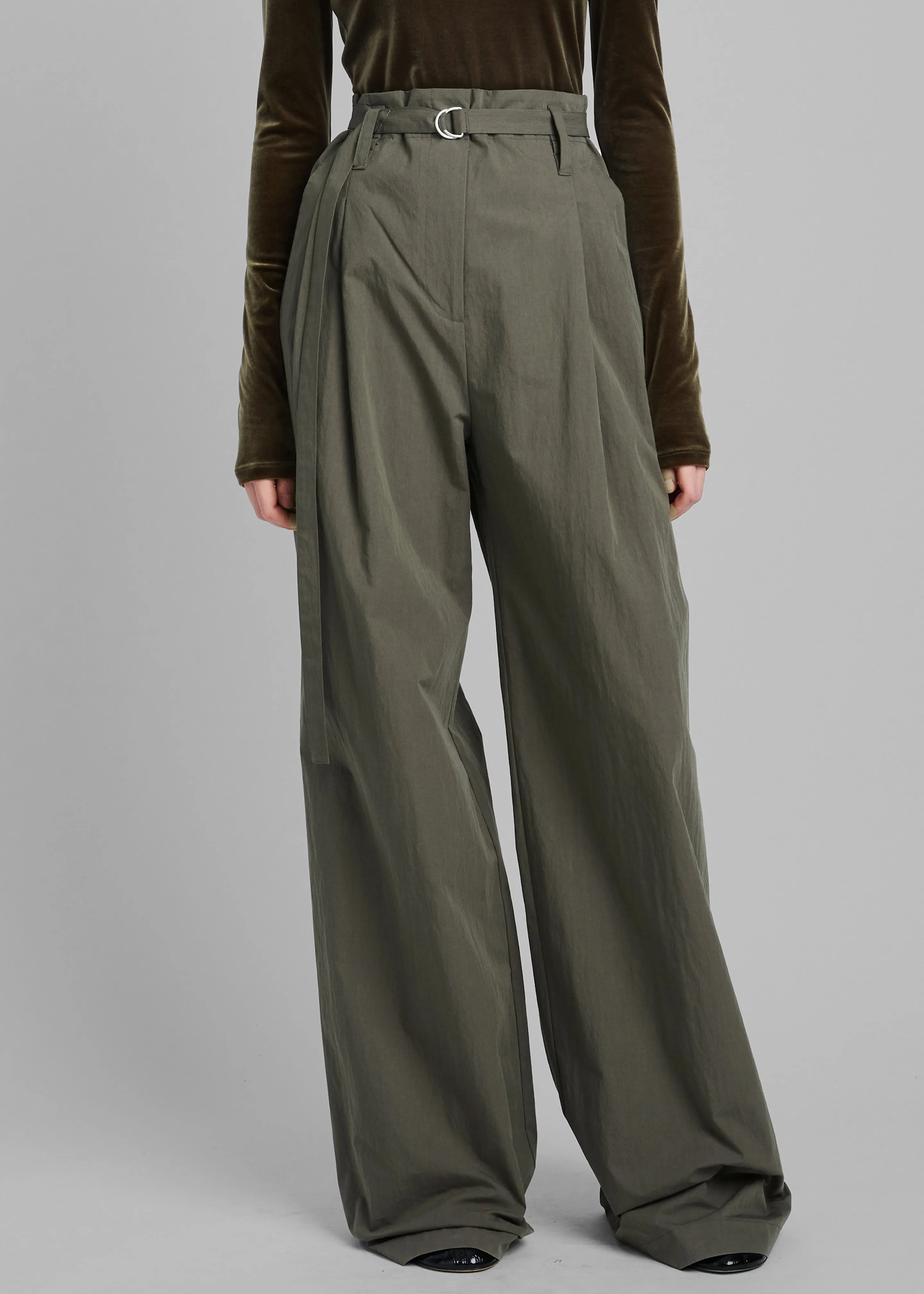 Proenza Schouler White Label Technical Suiting Wide Leg Trousers - Wood sold by Frankie Shop product image thumbnail 2