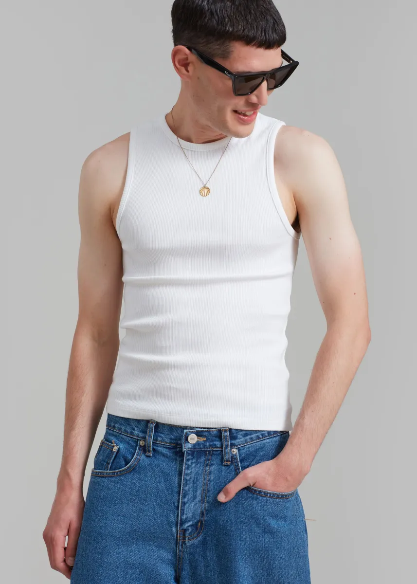 Amomento Round Neck Sleeveless Top - White sold by Frankie Shop