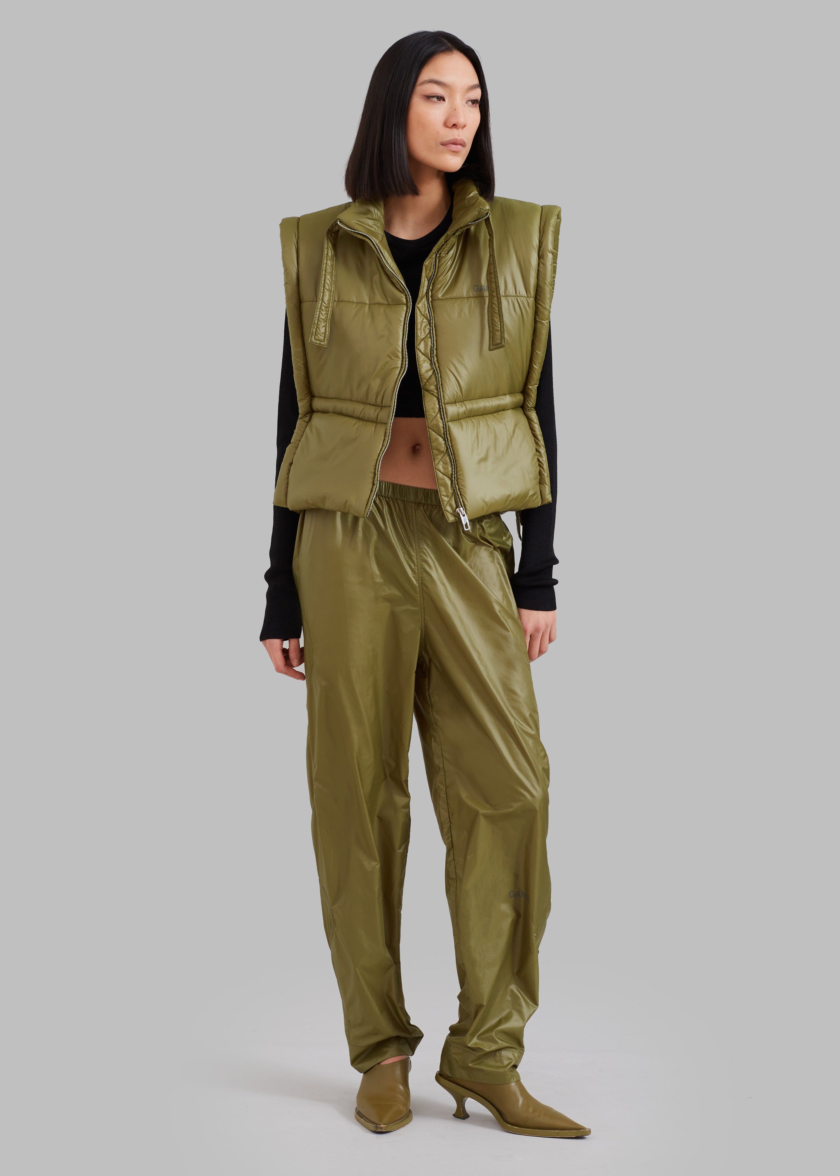 GANNI Shiny Quilt Elasticated Pants - Spaghnum sold by Frankie Shop product image thumbnail 5