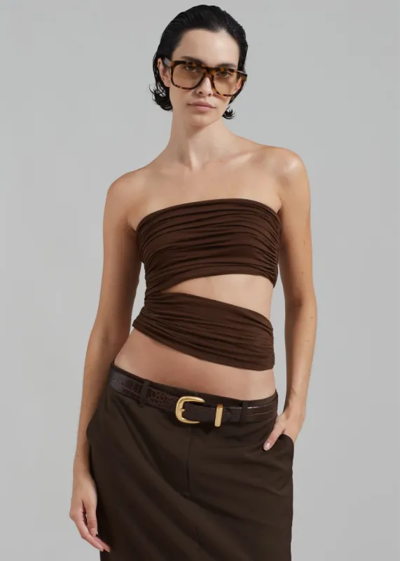 Elena Tube Top - Brown sold by Frankie Shop
