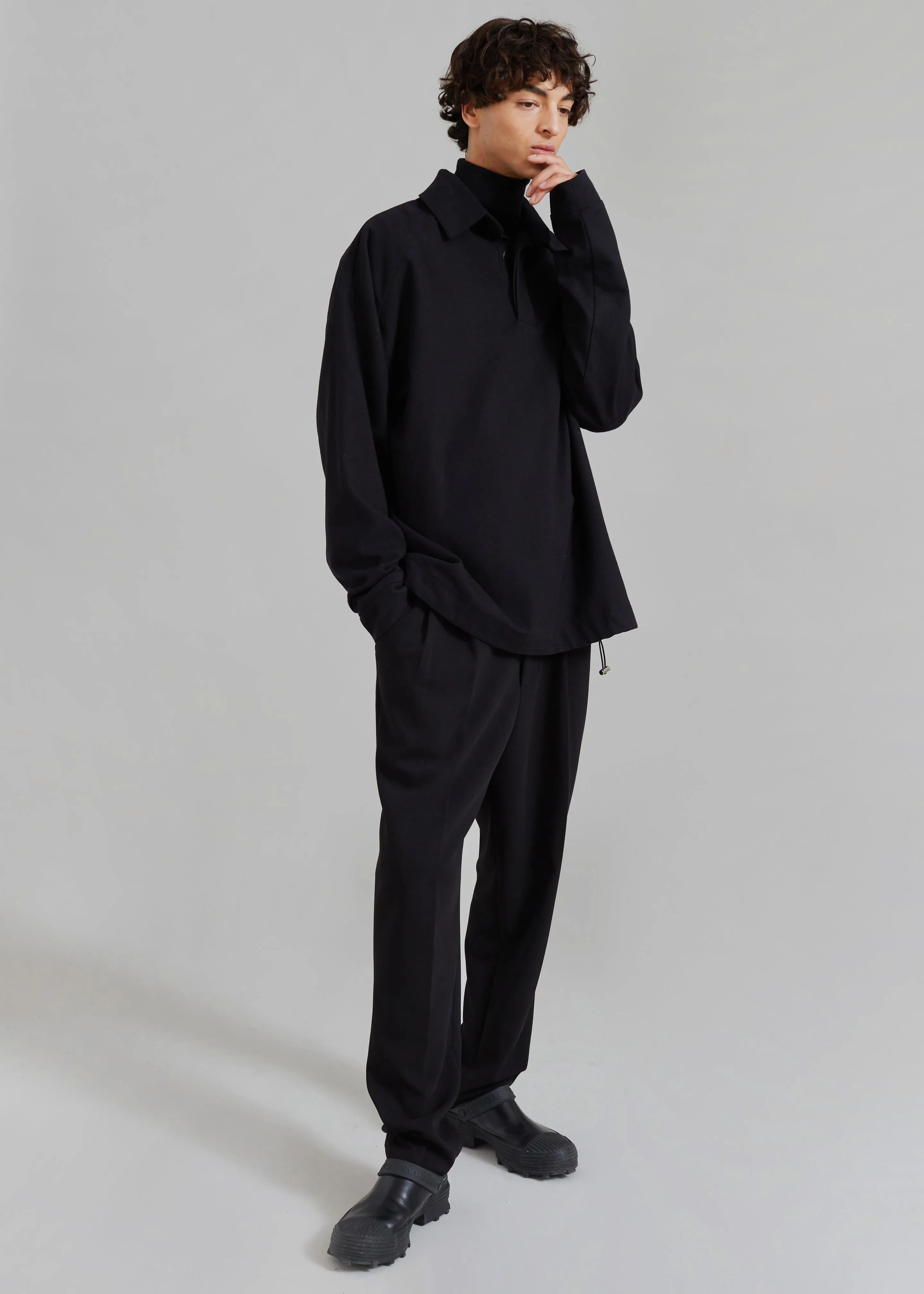 Dennis Drawstring Polo - Black sold by Frankie Shop product image thumbnail 4