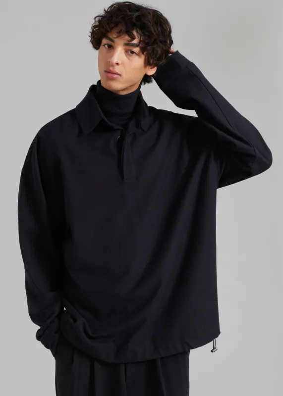 Dennis Drawstring Polo - Black sold by Frankie Shop
