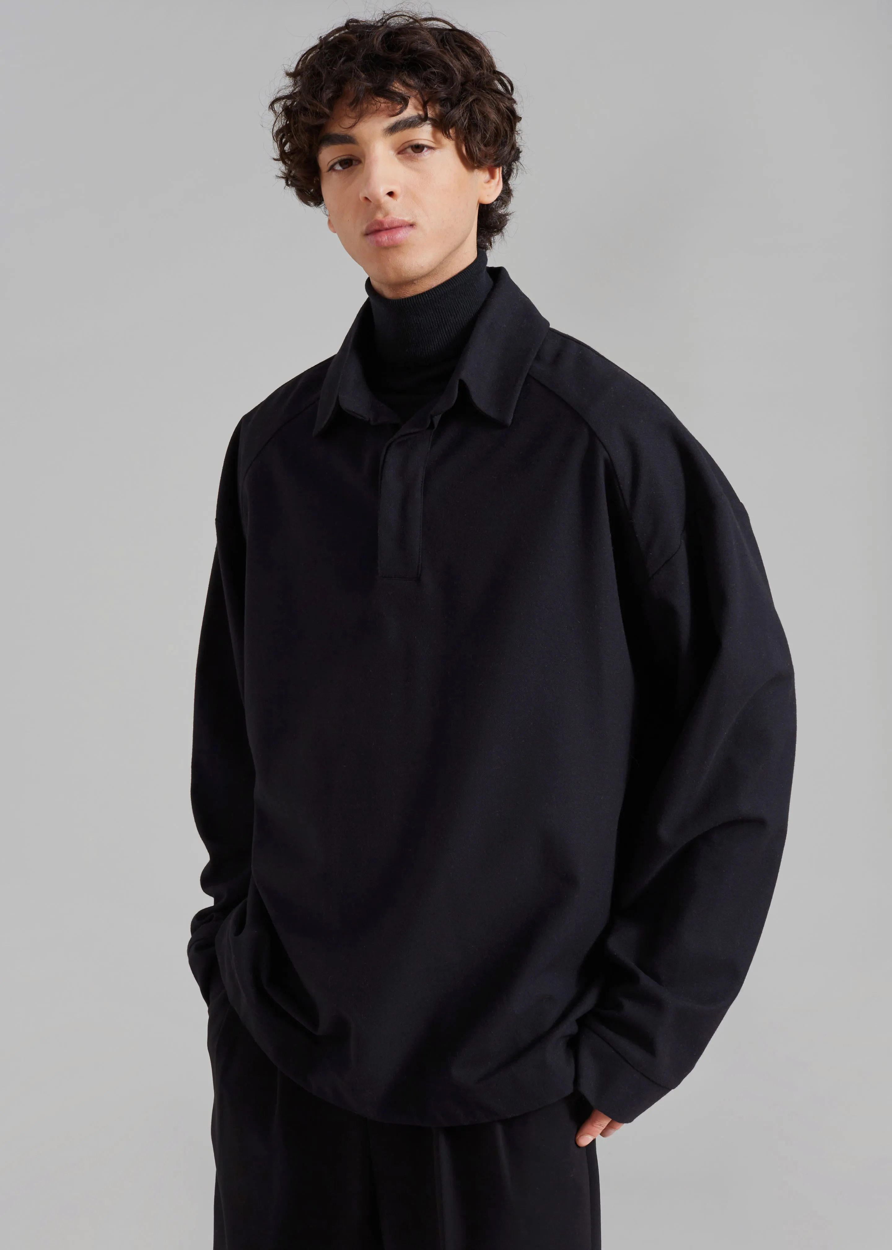Dennis Drawstring Polo - Black sold by Frankie Shop product image thumbnail 3