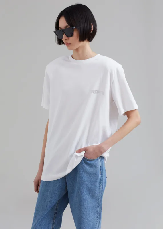 ROTATE Boxy Lasercut T-Shirt - Bright White made by Frankie Shop