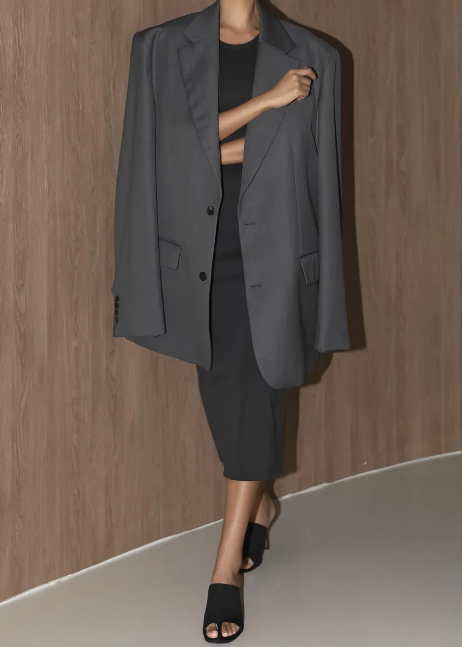 Dee Maxi Oversized Blazer - Charcoal sold by Frankie Shop product image thumbnail 5