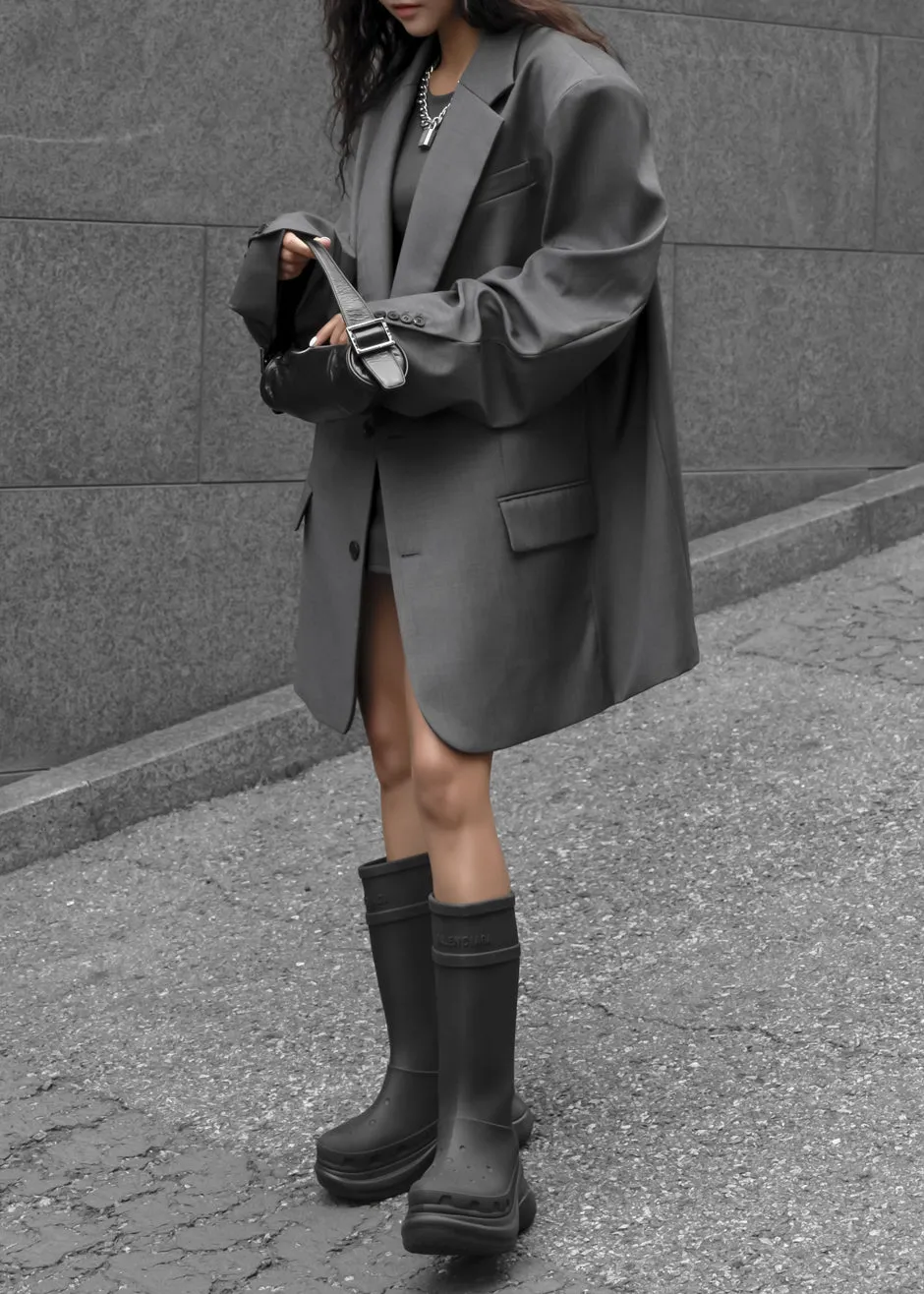 Dee Maxi Oversized Blazer - Charcoal sold by Frankie Shop product image thumbnail 4