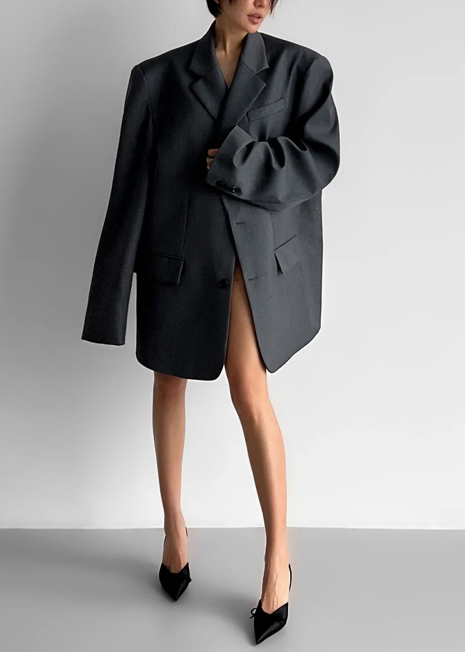 Dee Maxi Oversized Blazer - Charcoal sold by Frankie Shop product image thumbnail 2