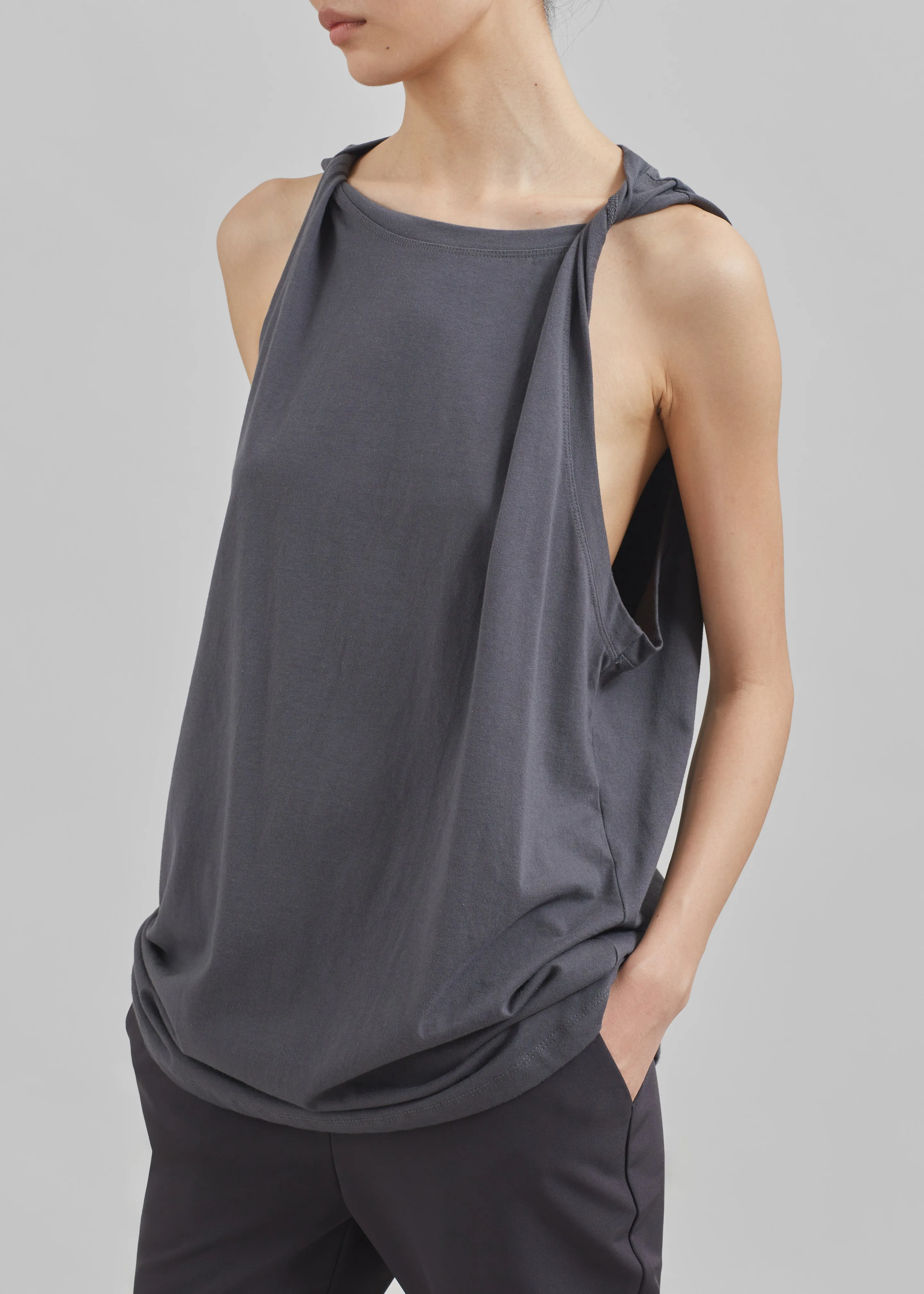 Erika Twisted Sleeve Tank - Charcoal sold by Frankie Shop product image thumbnail 2