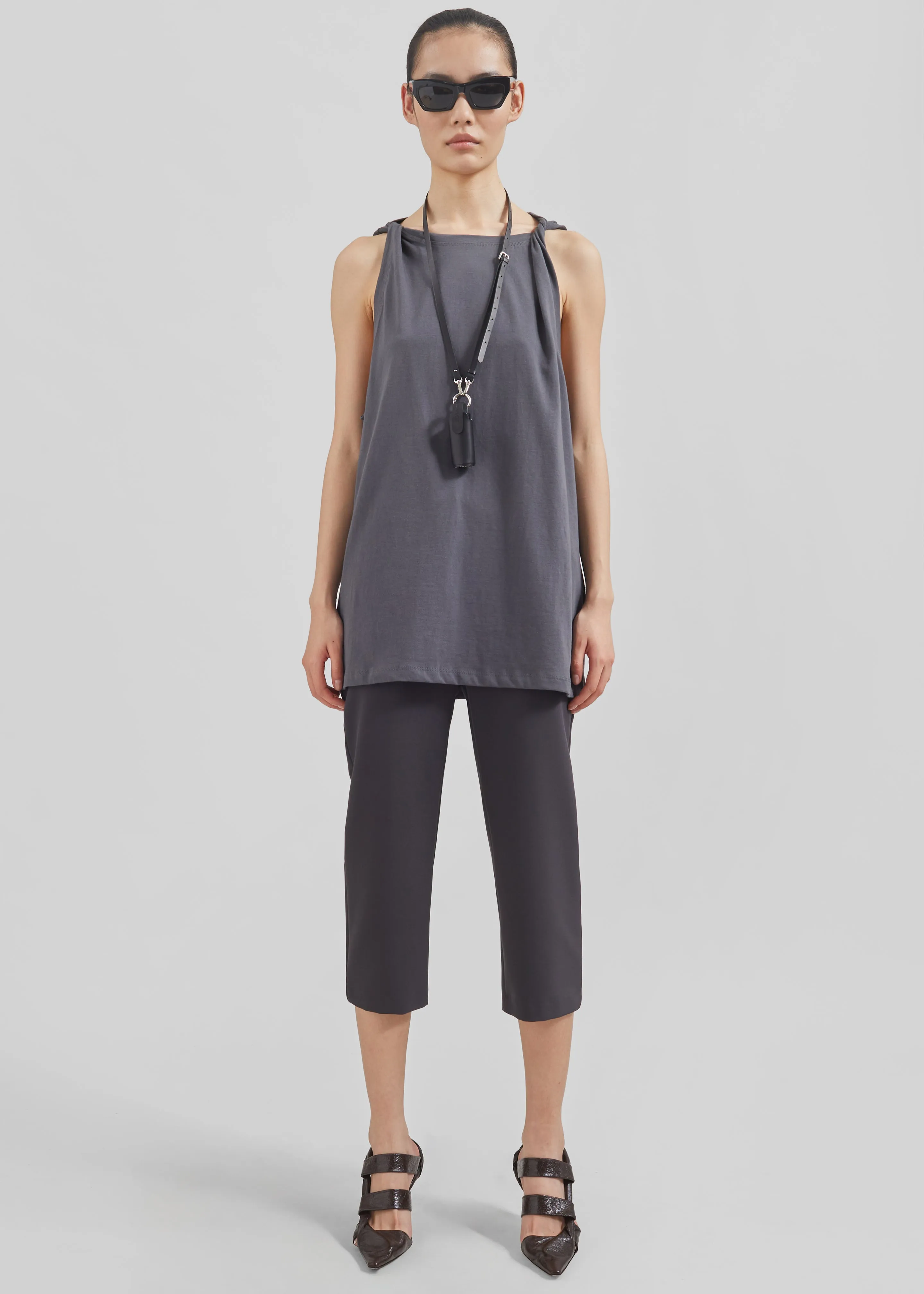 Erika Twisted Sleeve Tank - Charcoal sold by Frankie Shop product image thumbnail 3