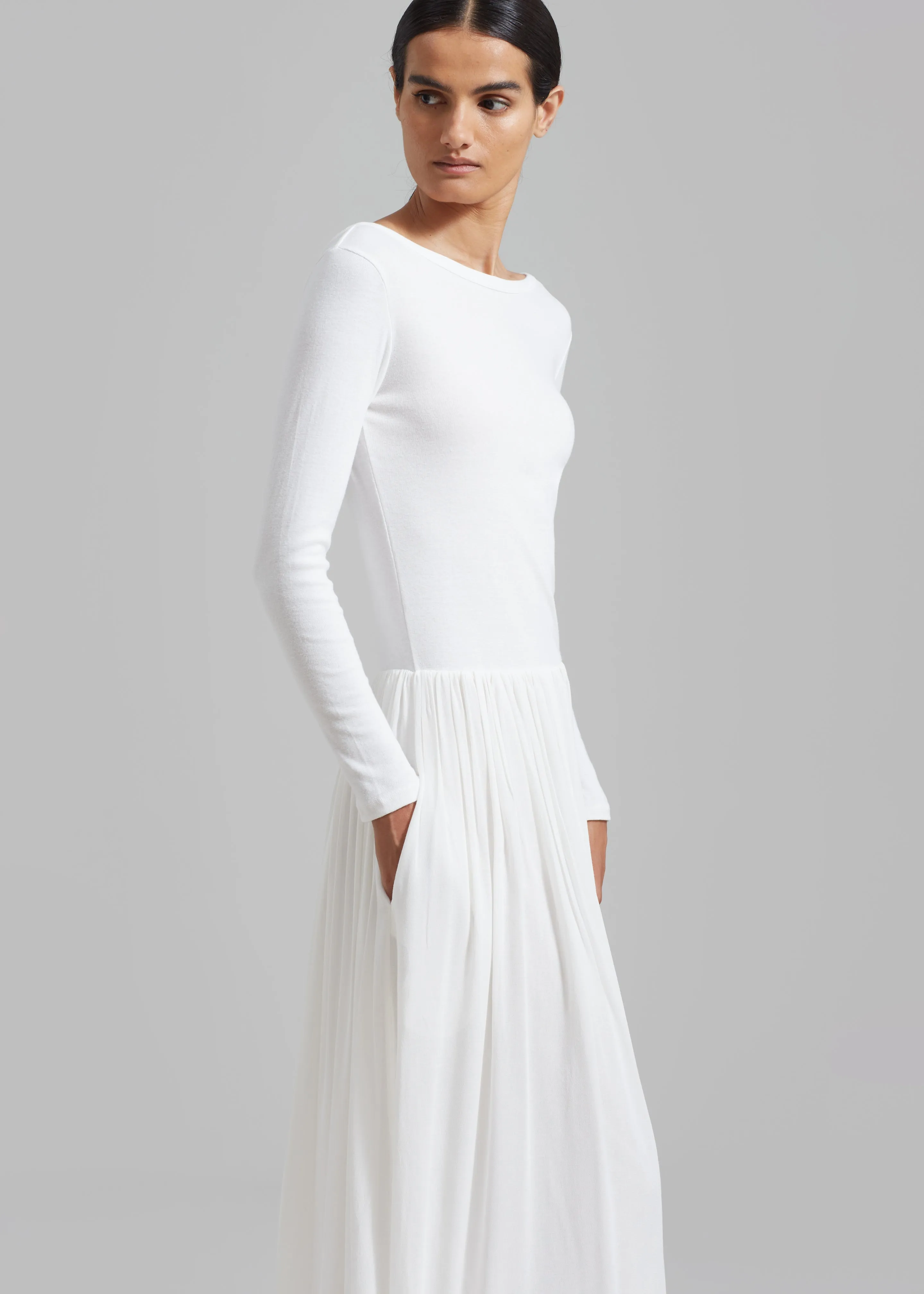 Odette Gathered Skirt Maxi Dress - White sold by Frankie Shop product image thumbnail 3