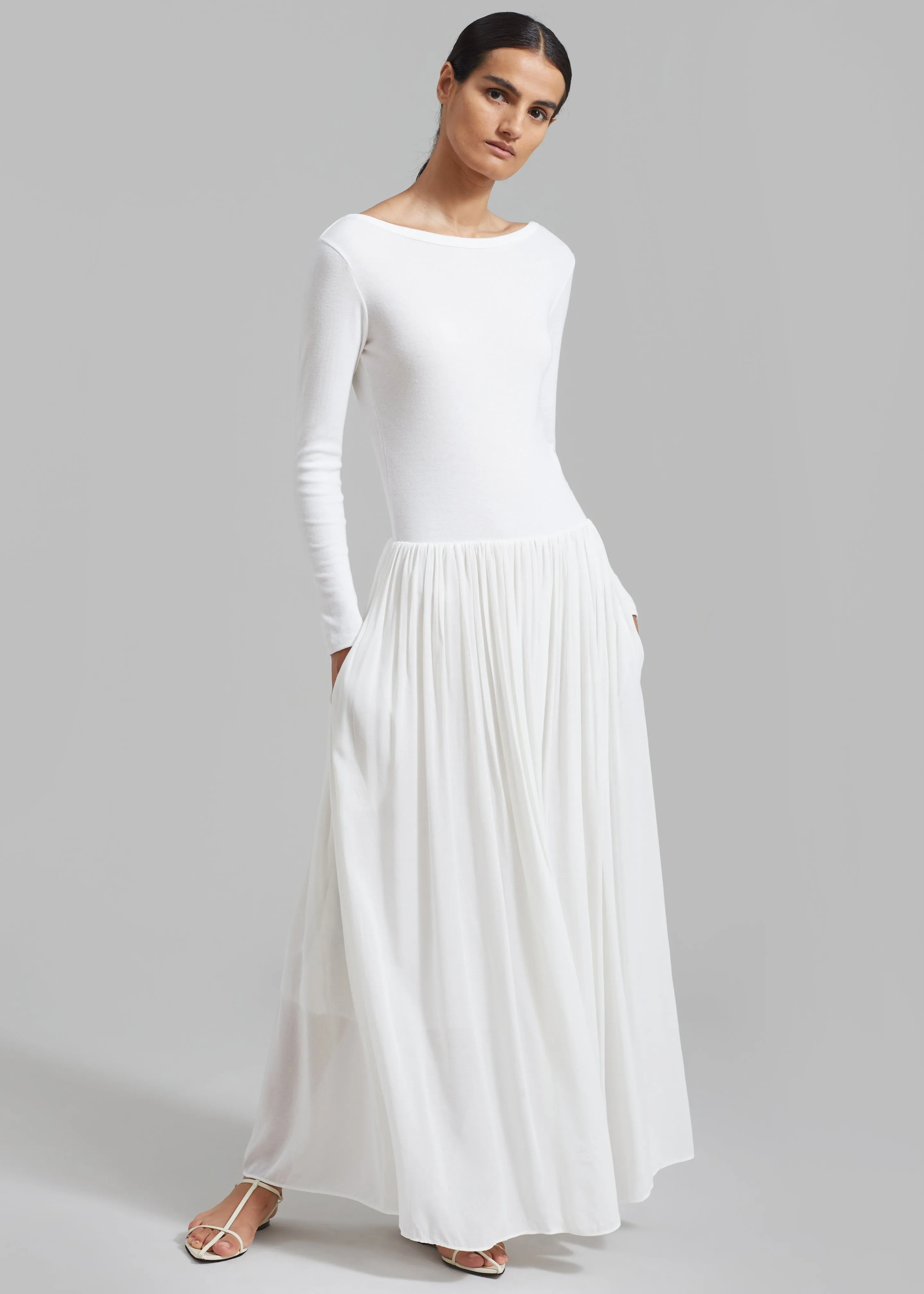 Odette Gathered Skirt Maxi Dress - White sold by Frankie Shop product image thumbnail 2