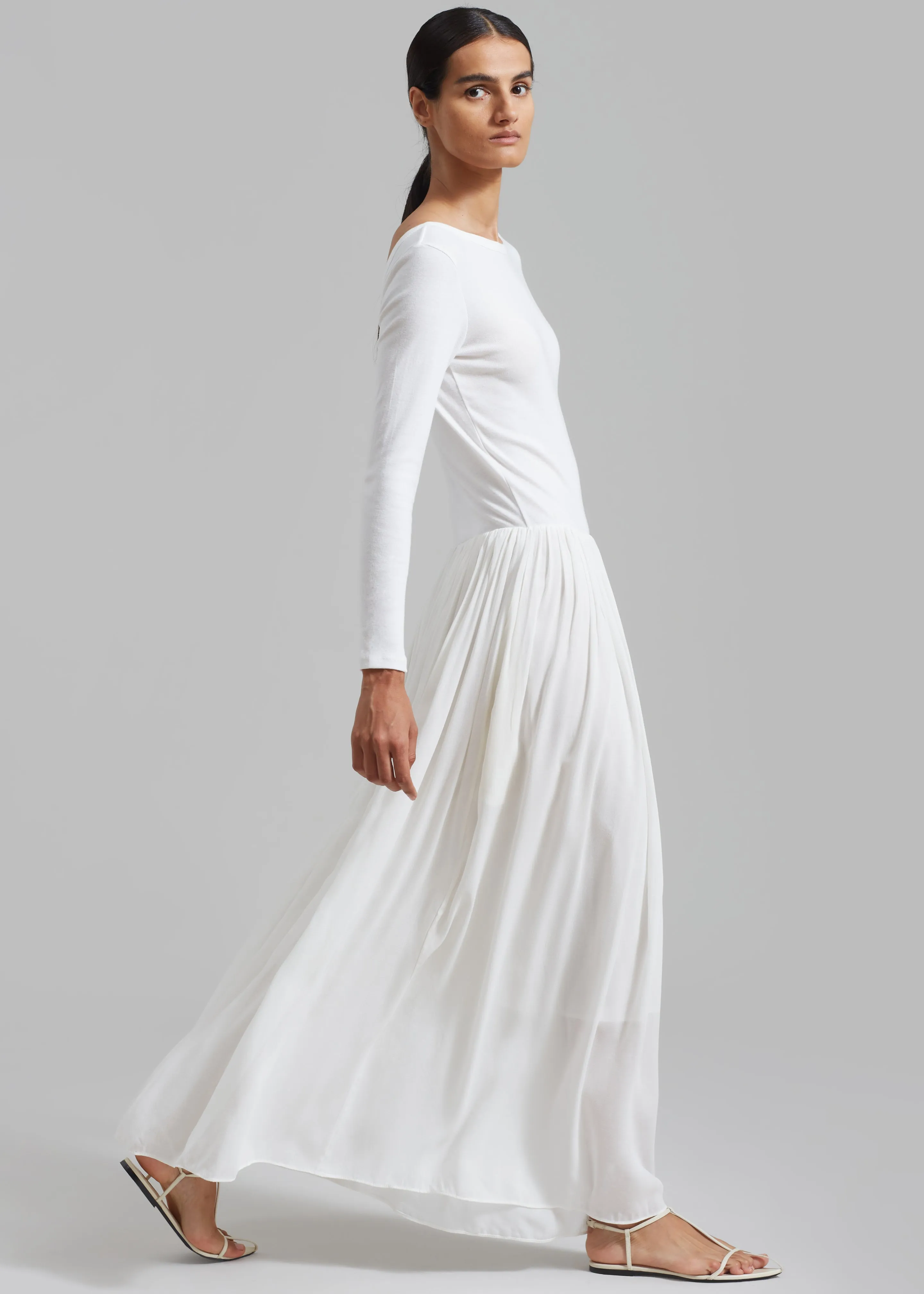 Odette Gathered Skirt Maxi Dress - White sold by Frankie Shop
