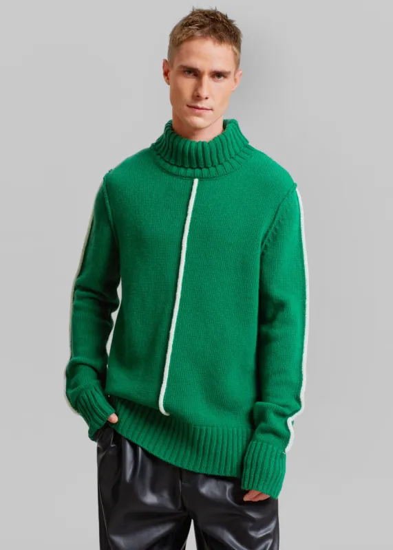 EGONLab Egonimati Turtleneck Sweater - Green Knit sold by Frankie Shop