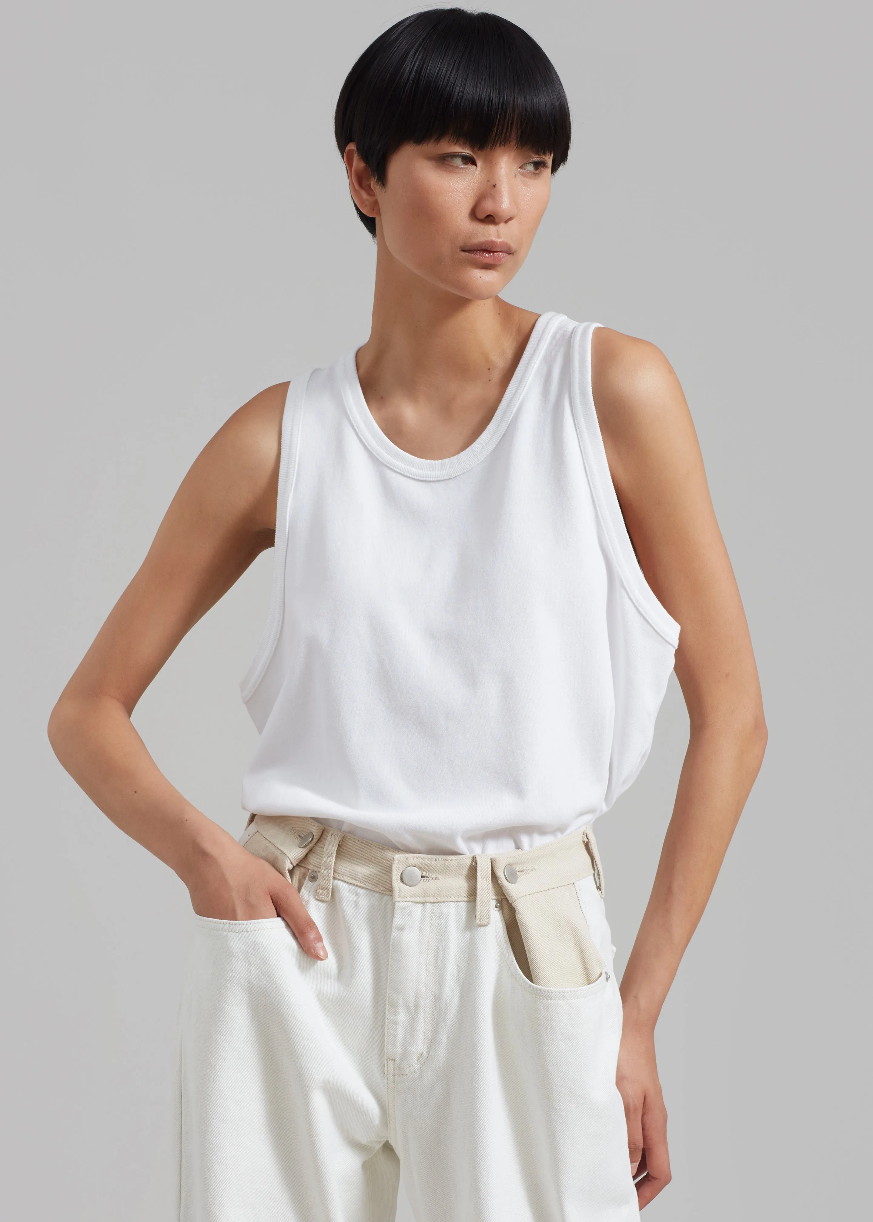 Briston Boxy Tank - White sold by Frankie Shop