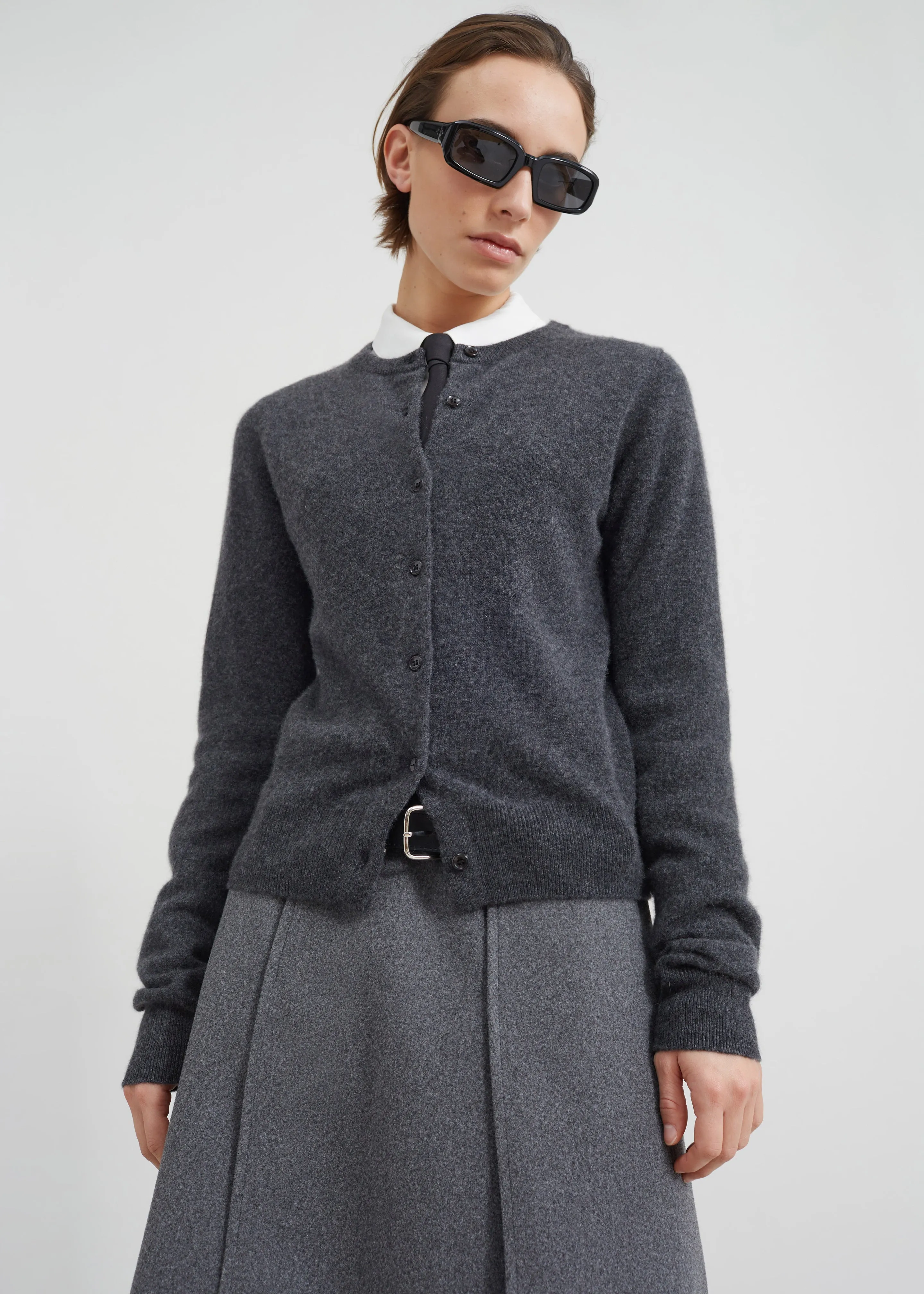 Francesca Cashmere Cardigan - Charcoal sold by Frankie Shop