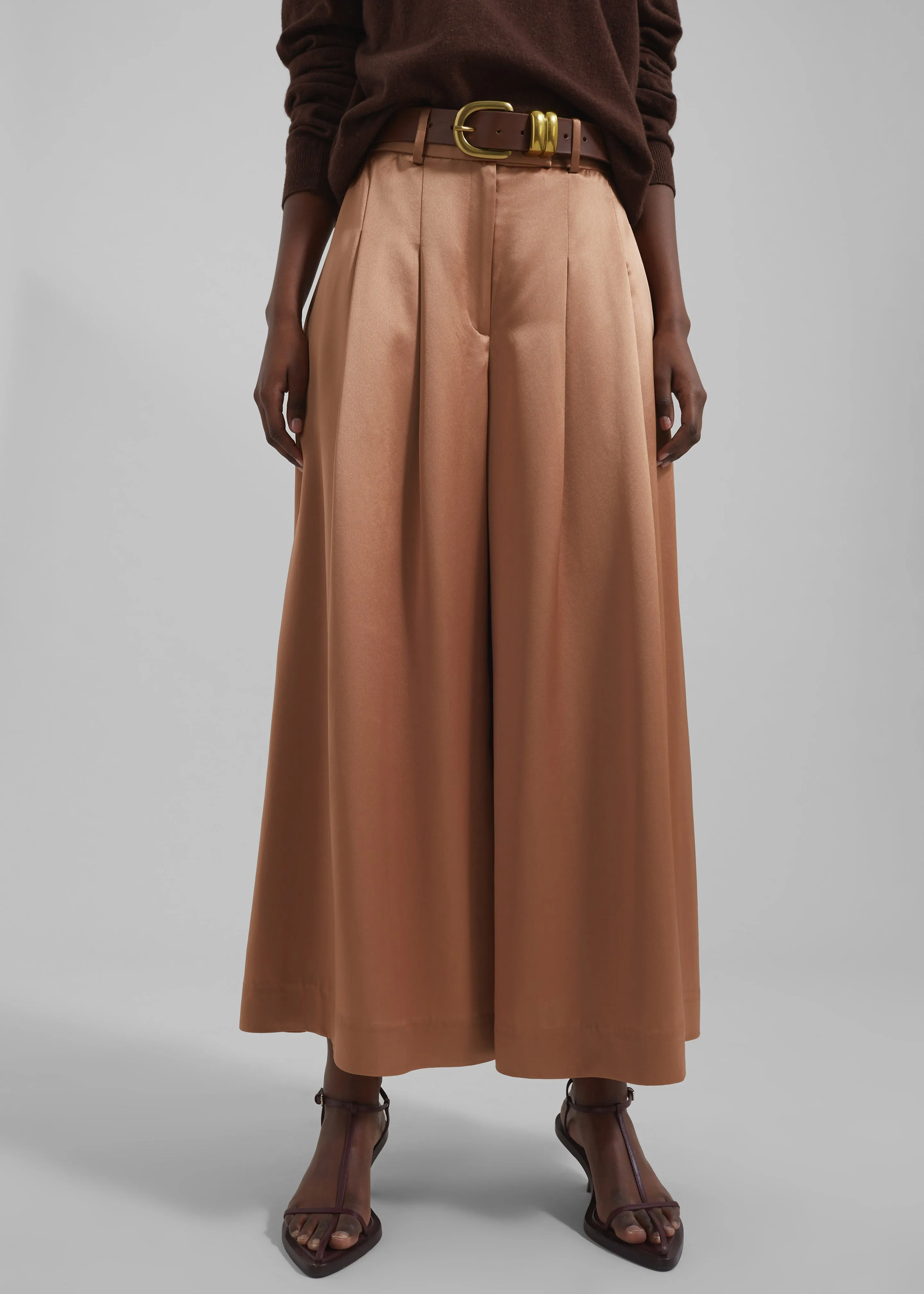 By Malene Birger Dorite Wide-Leg Trousers - Tobacco Brown sold by Frankie Shop product image thumbnail 4