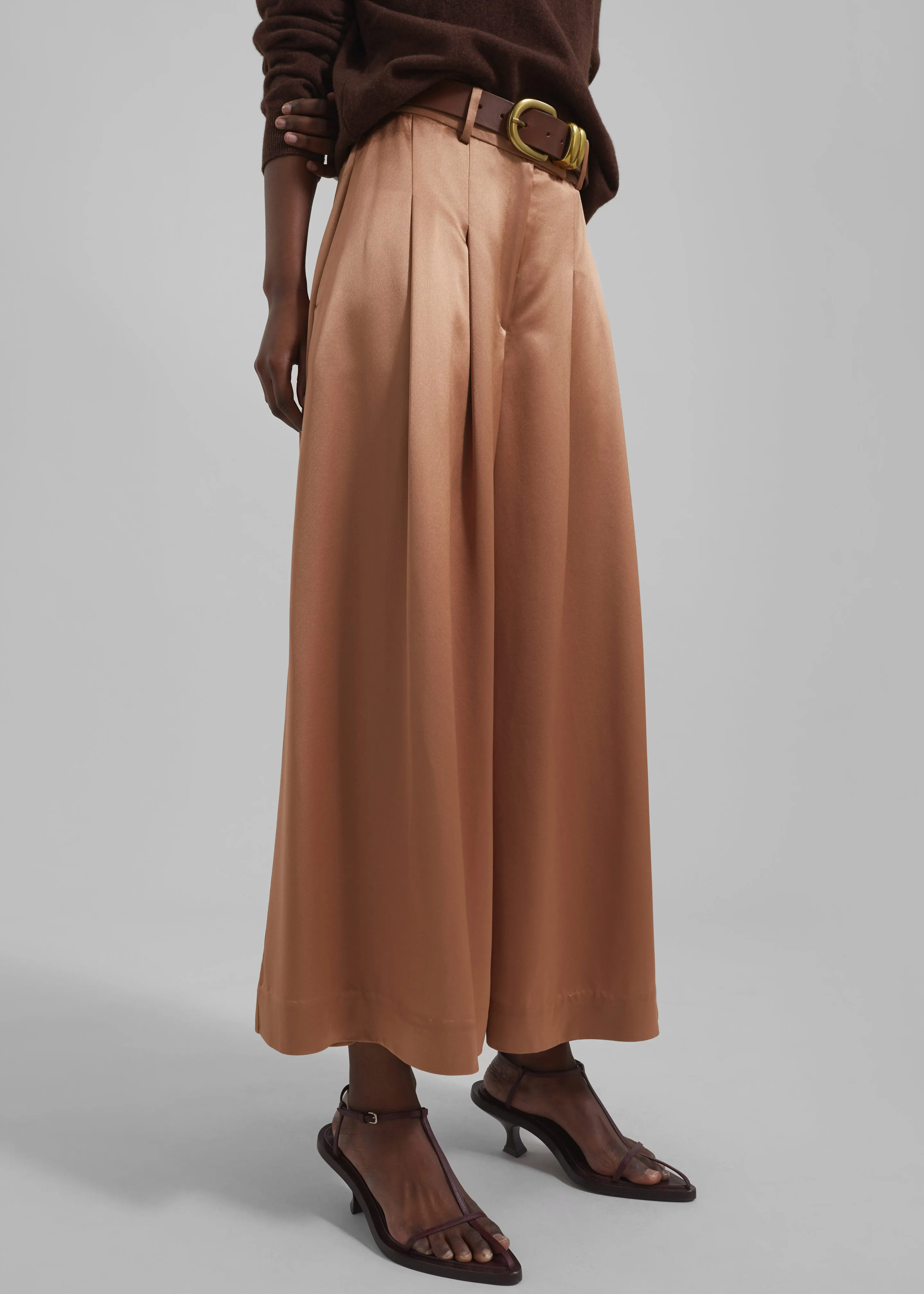 By Malene Birger Dorite Wide-Leg Trousers - Tobacco Brown sold by Frankie Shop product image thumbnail 3