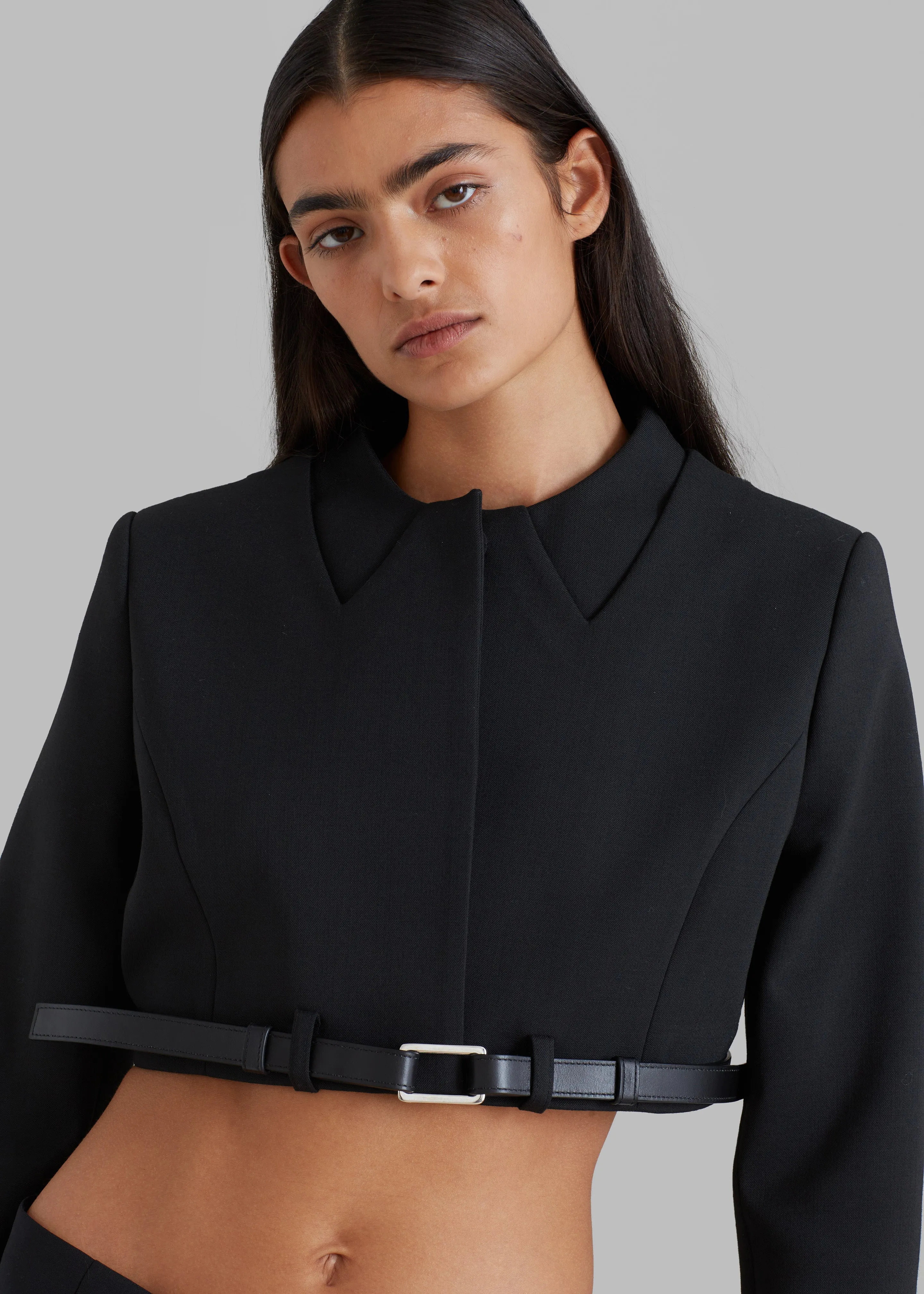 Coperni Cropped Trompe-L'Oeil Jacket - Black sold by Frankie Shop product image thumbnail 3