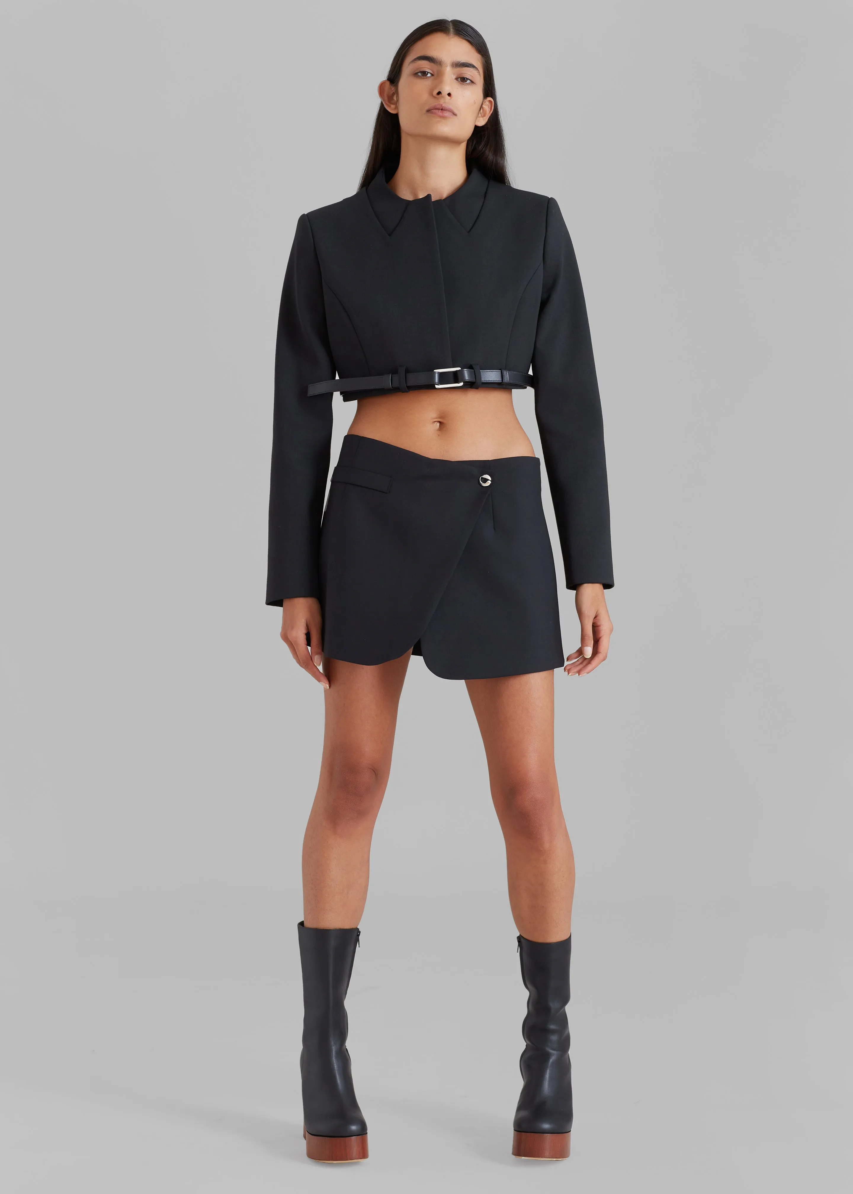 Coperni Cropped Trompe-L'Oeil Jacket - Black sold by Frankie Shop product image thumbnail 4