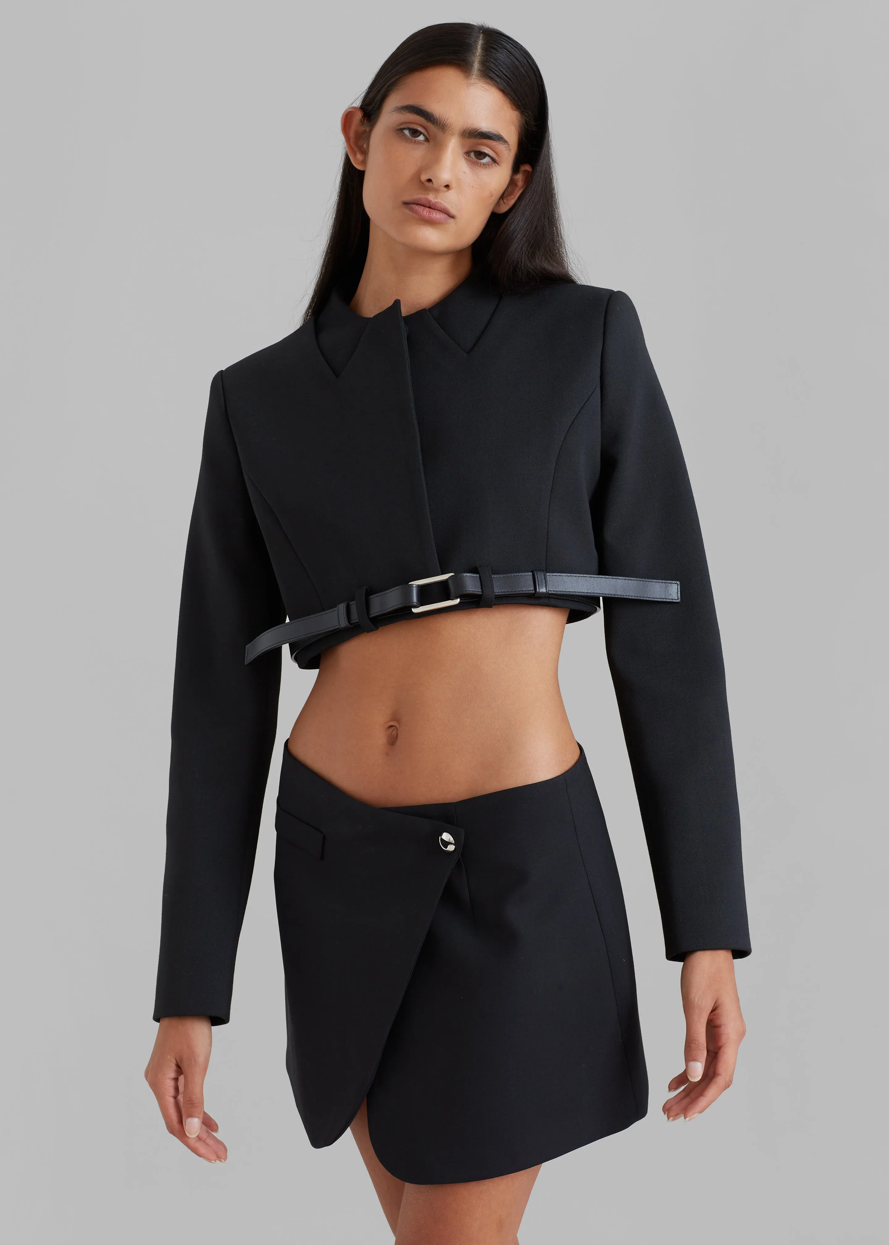 Coperni Cropped Trompe-L'Oeil Jacket - Black sold by Frankie Shop product image thumbnail 5