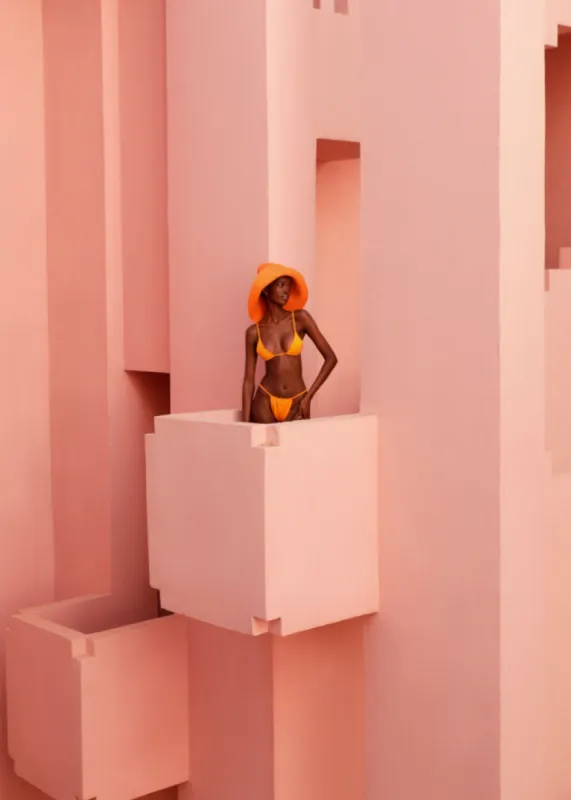 Aexae Gathered Swimsuit Bottoms - Orange sold by Frankie Shop