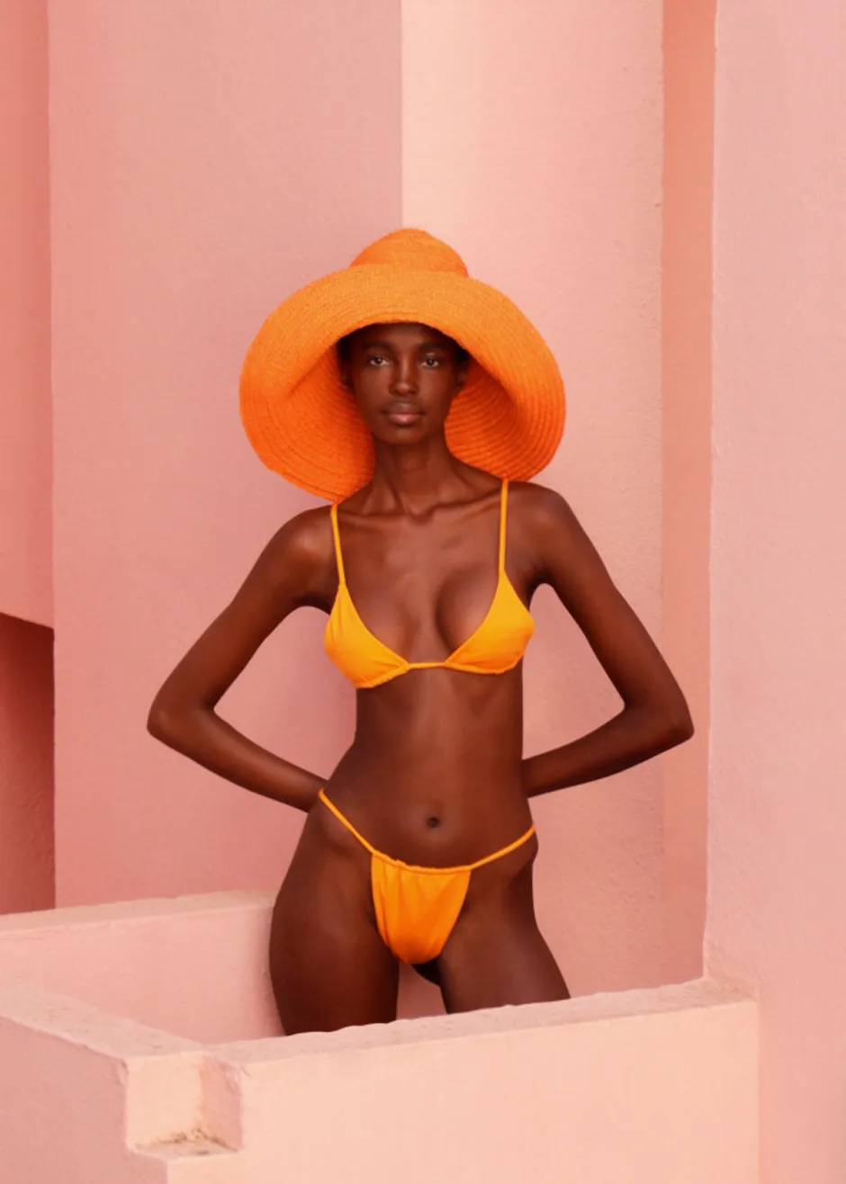 Aexae Gathered Swimsuit Bottoms - Orange sold by Frankie Shop product image thumbnail 3