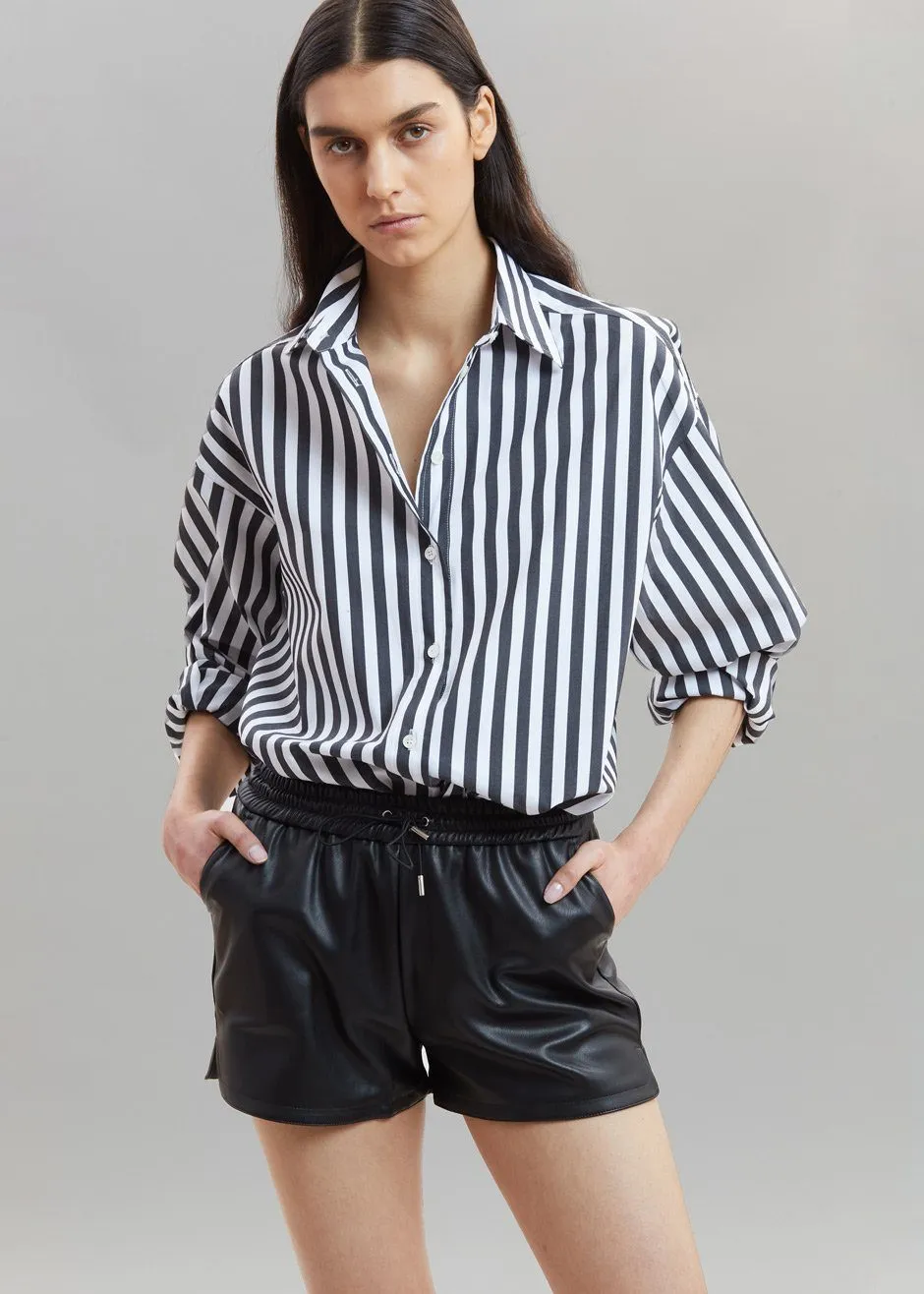 Sylvia Striped Oxford Shirt - Faded Black/White sold by Frankie Shop product image thumbnail 4