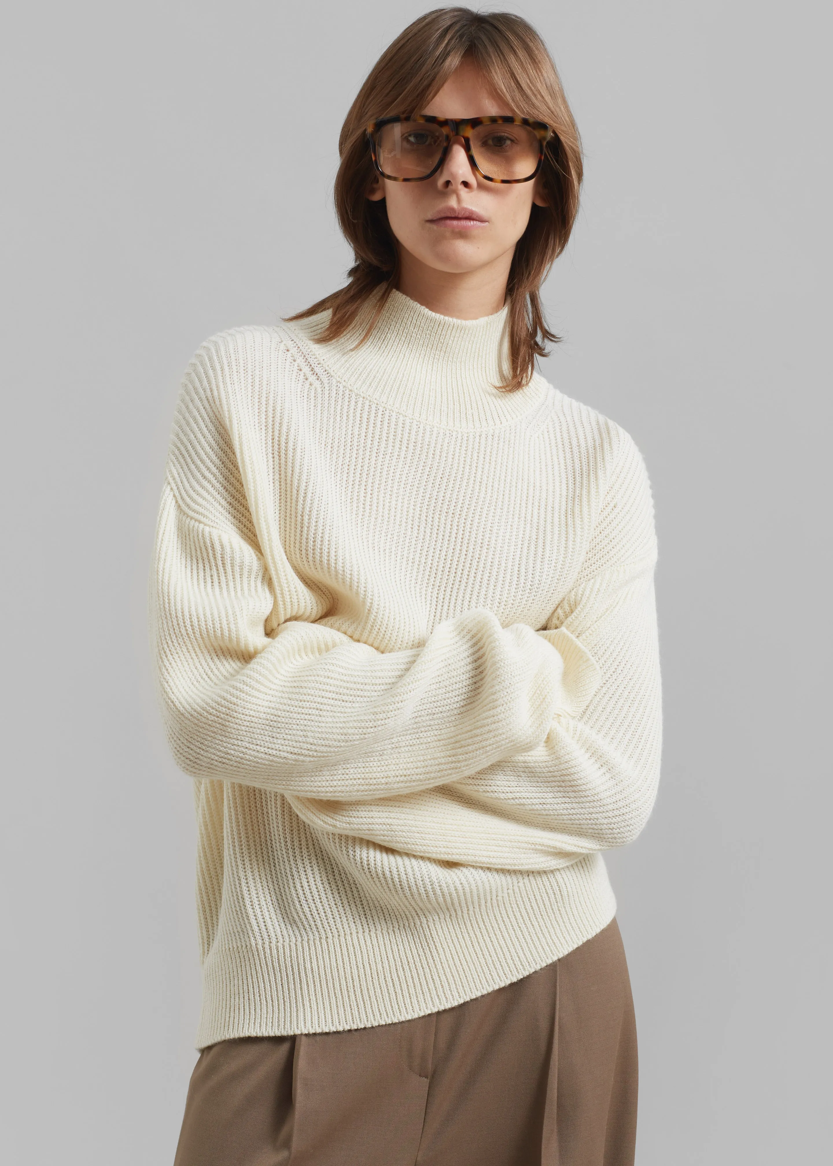 Amomento Turtleneck Pullover - Ecru sold by Frankie Shop