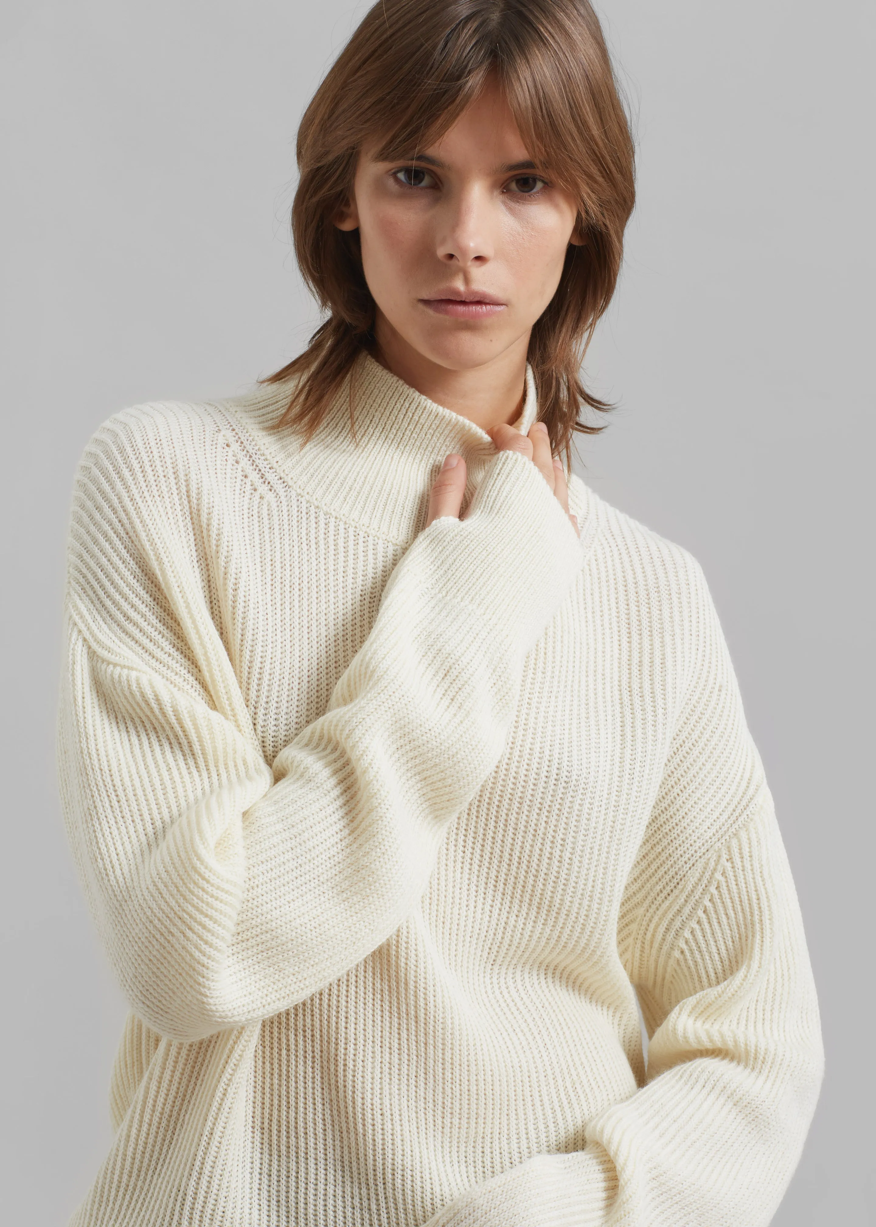 Amomento Turtleneck Pullover - Ecru sold by Frankie Shop product image thumbnail 3