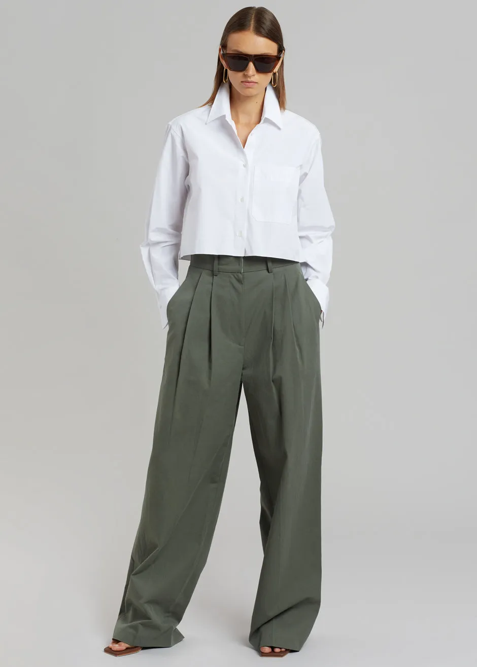 Tansy Cotton Pants - Olive sold by Frankie Shop