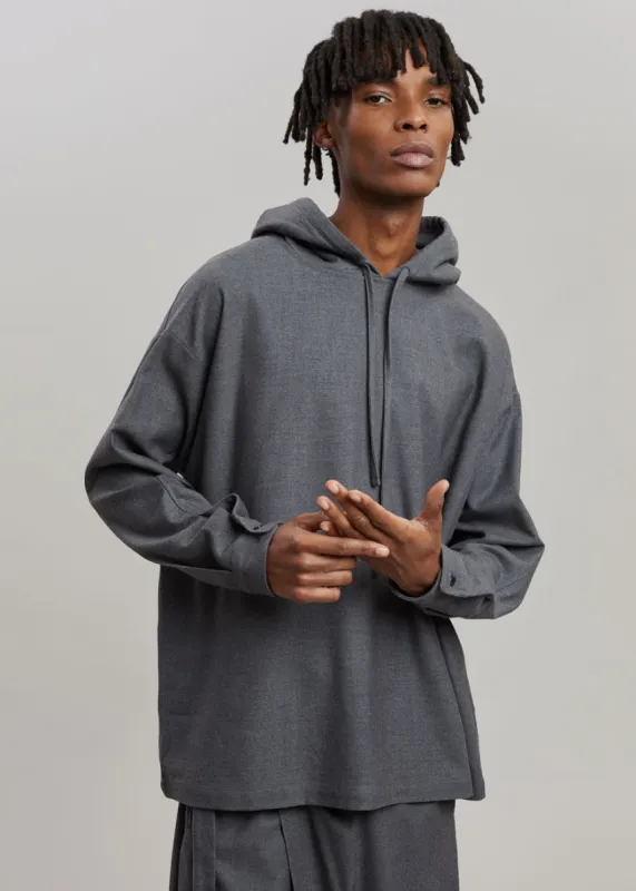 Heith Flanelle Hoodie - Charcoal sold by Frankie Shop