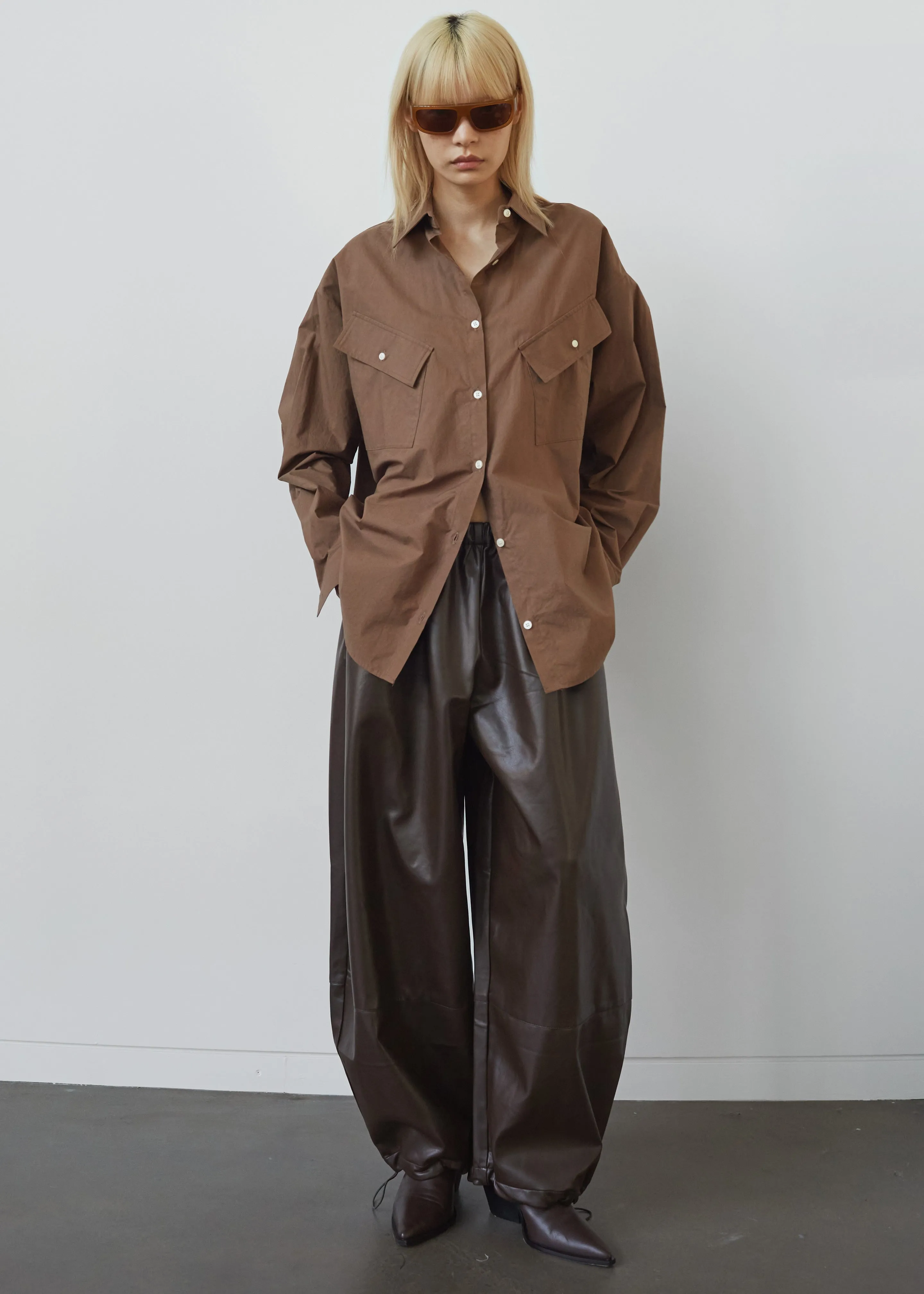 Briar Faux Leather Balloon Pants - Brown sold by Frankie Shop product image thumbnail 2