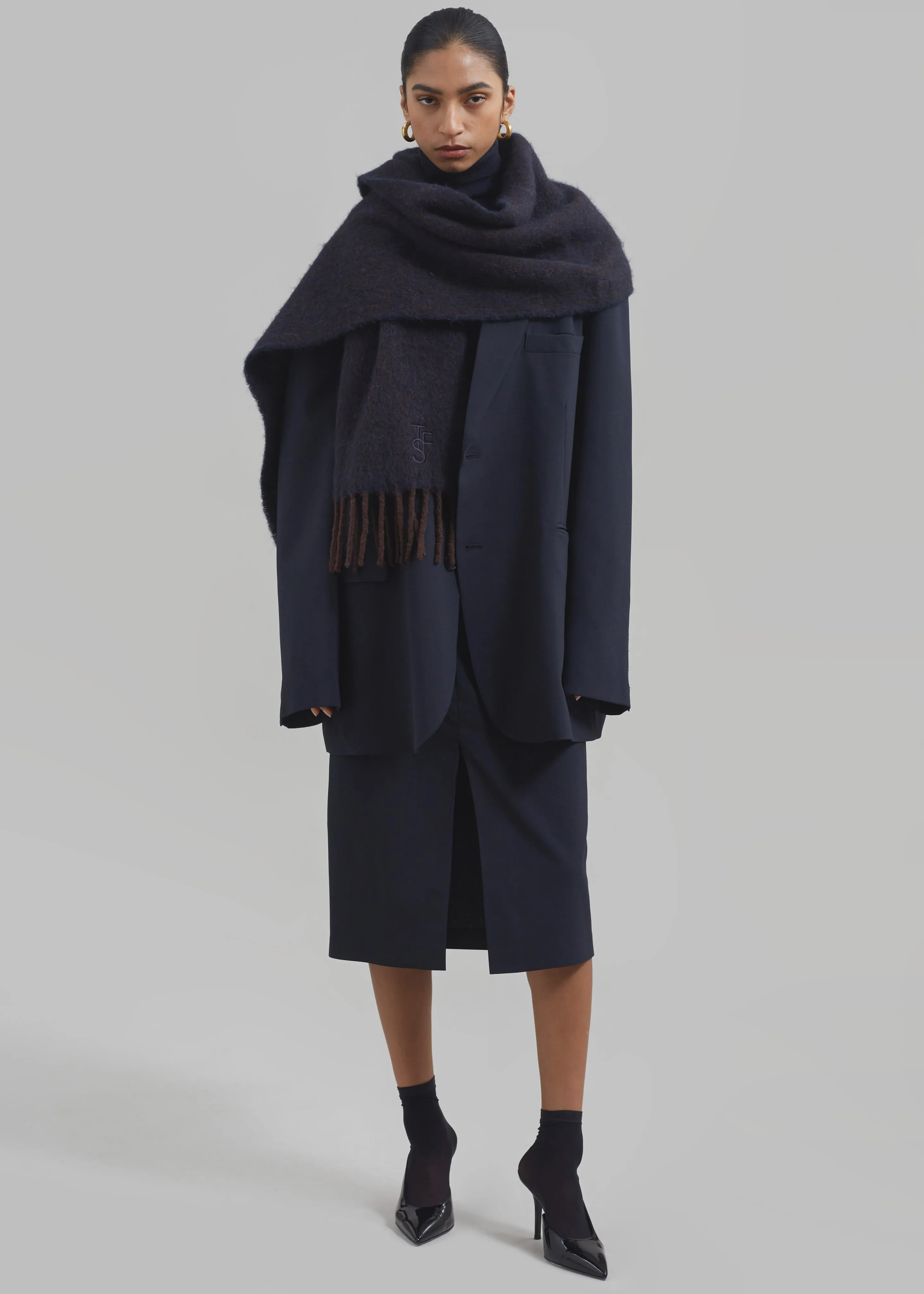 Etta Wool Scarf - Navy sold by Frankie Shop product image thumbnail 3