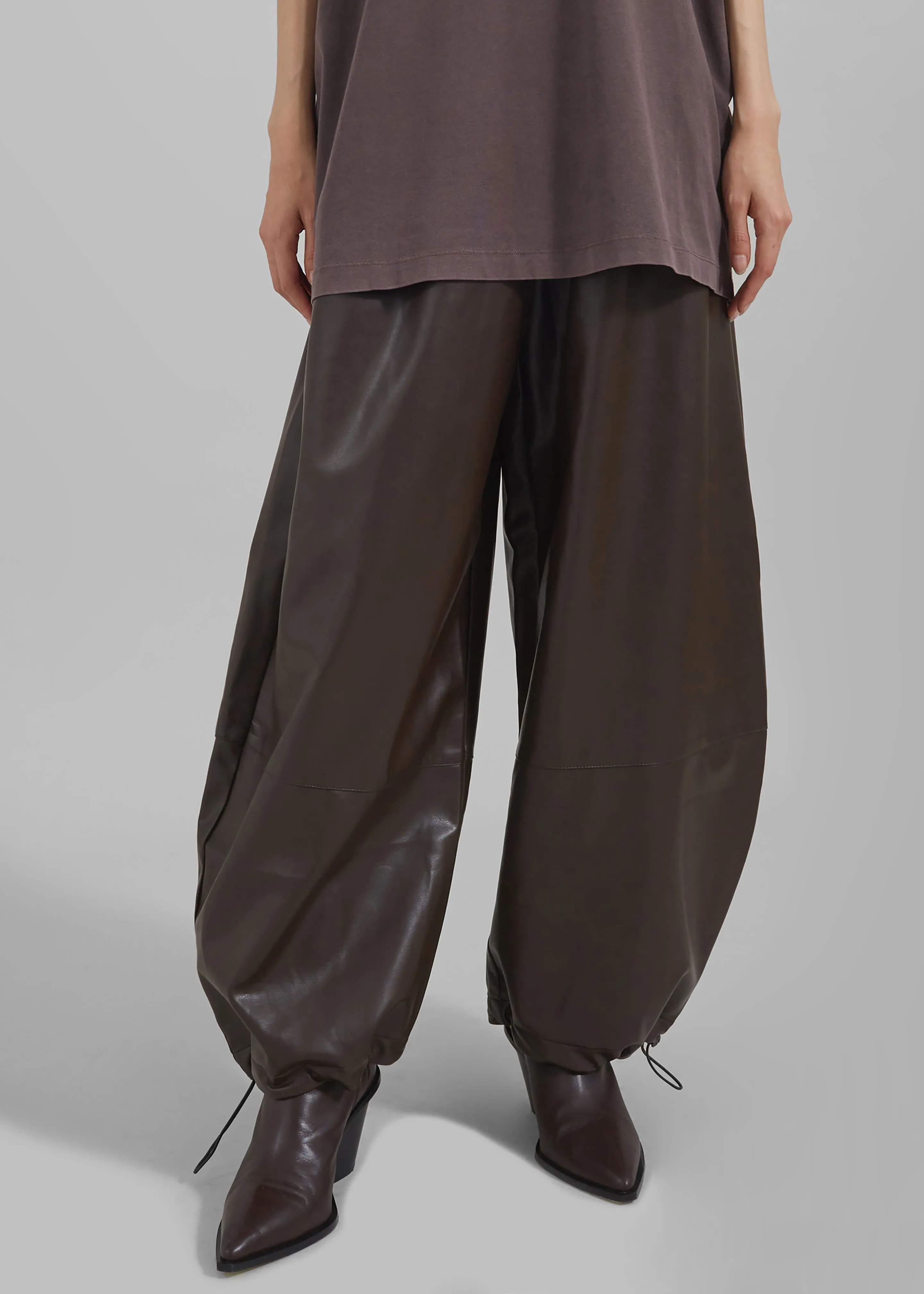 Briar Faux Leather Balloon Pants - Brown sold by Frankie Shop product image thumbnail 5
