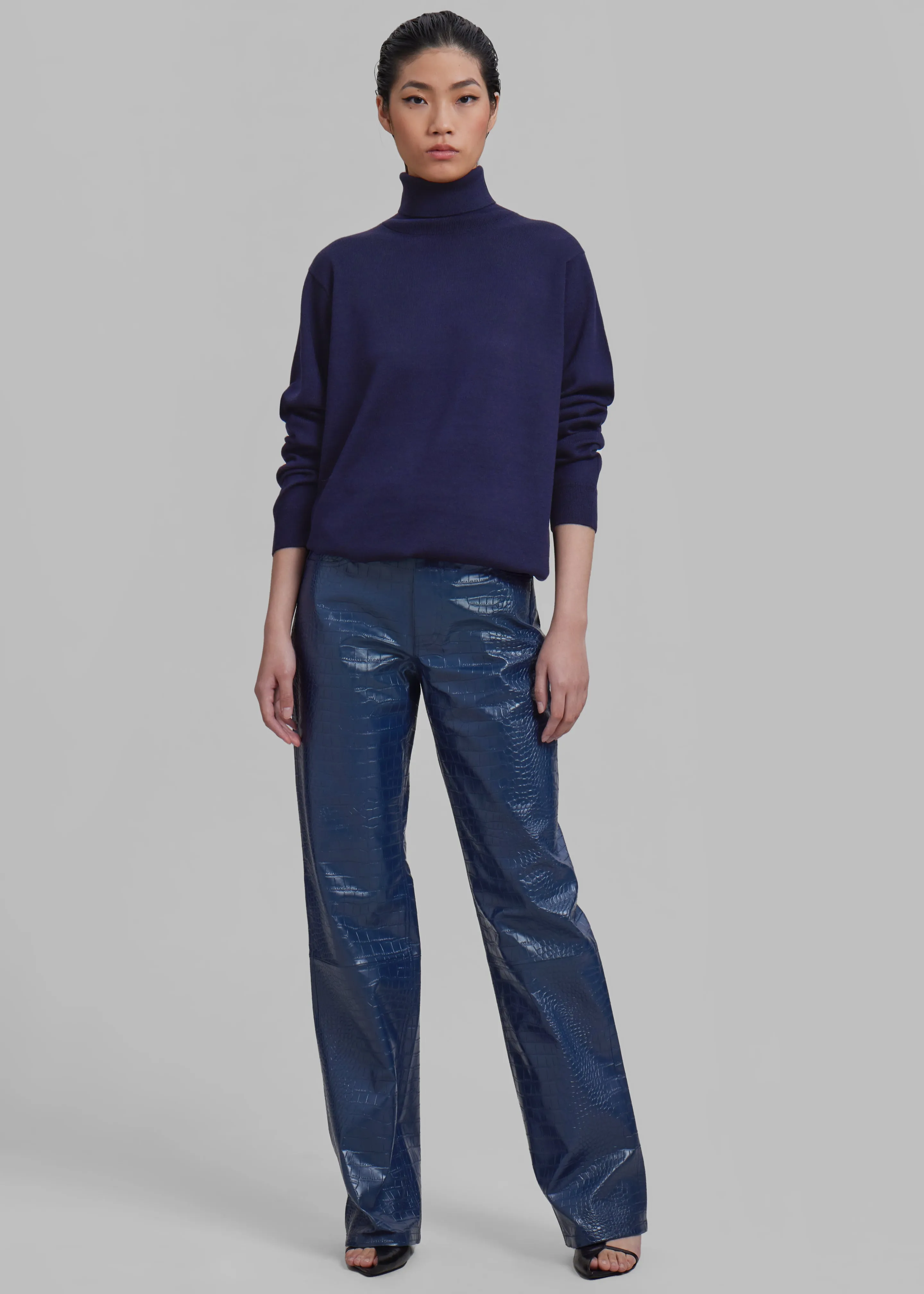 Ines Thin Padded Turtleneck - Navy sold by Frankie Shop product image thumbnail 5