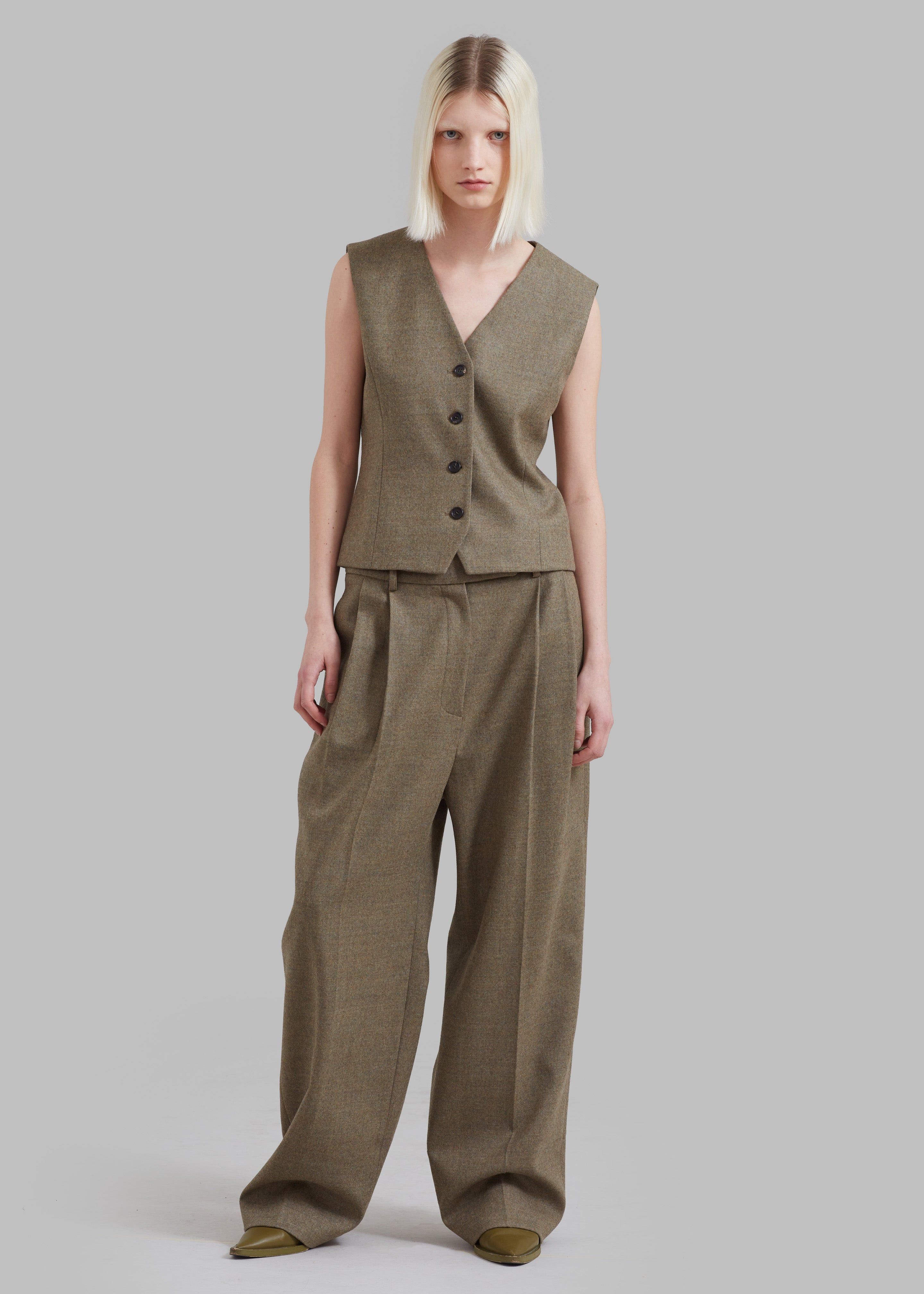 Eleanor Wool Vest - Taupe Melange sold by Frankie Shop