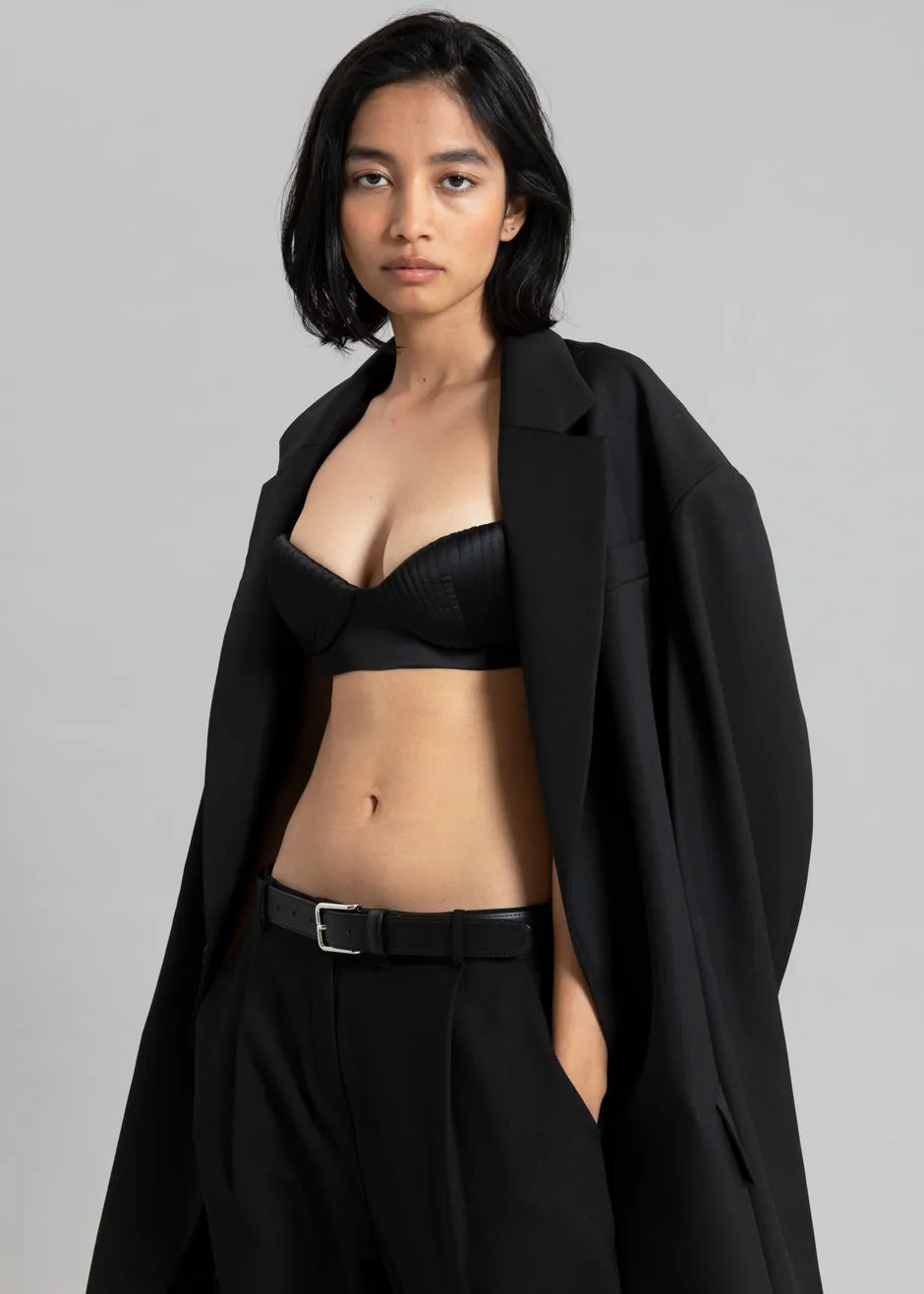 Bevza Seashell Short Bustier Top - Black sold by Frankie Shop