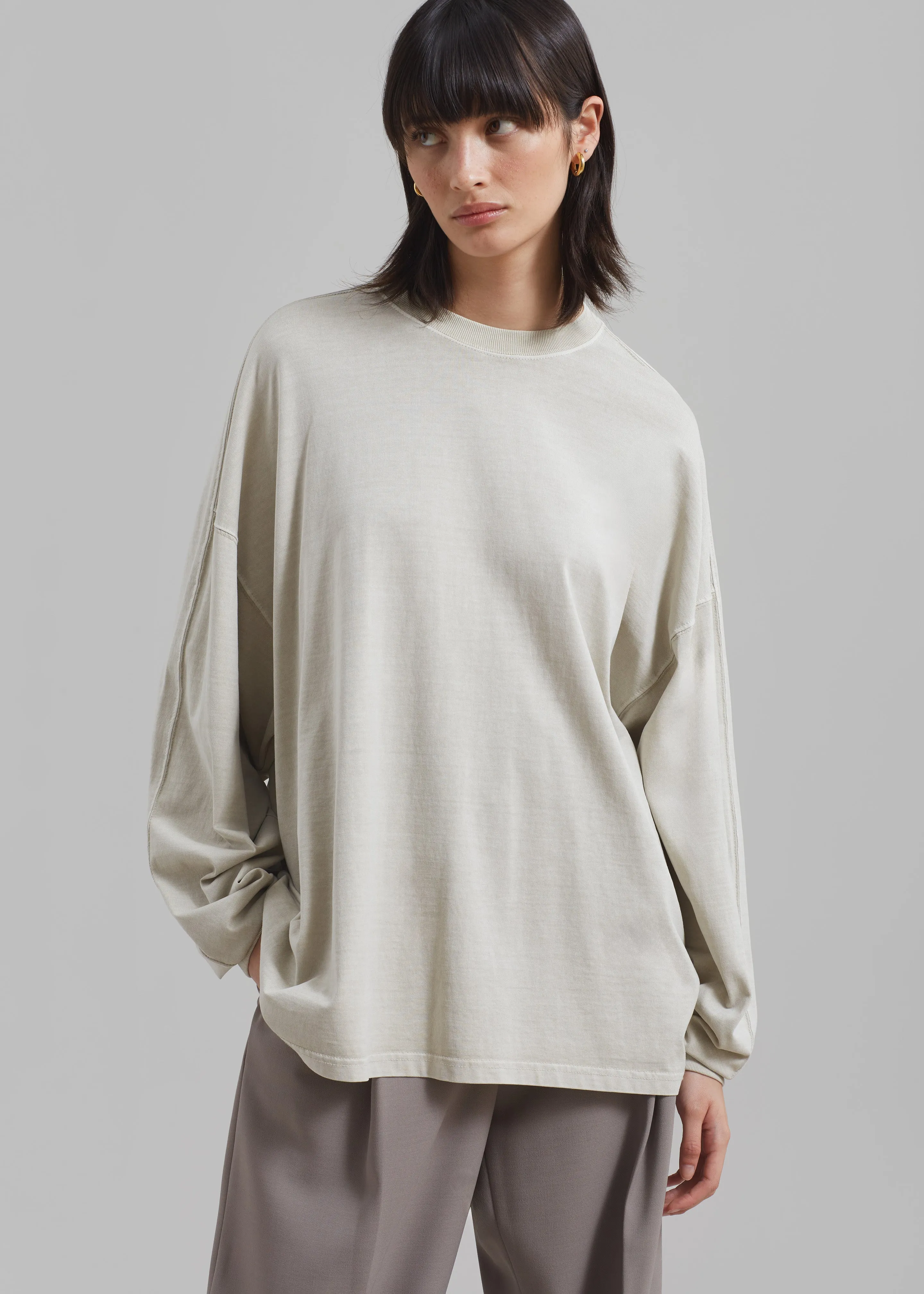 Collins Long Sleeve Tee - Beige sold by Frankie Shop product image thumbnail 4
