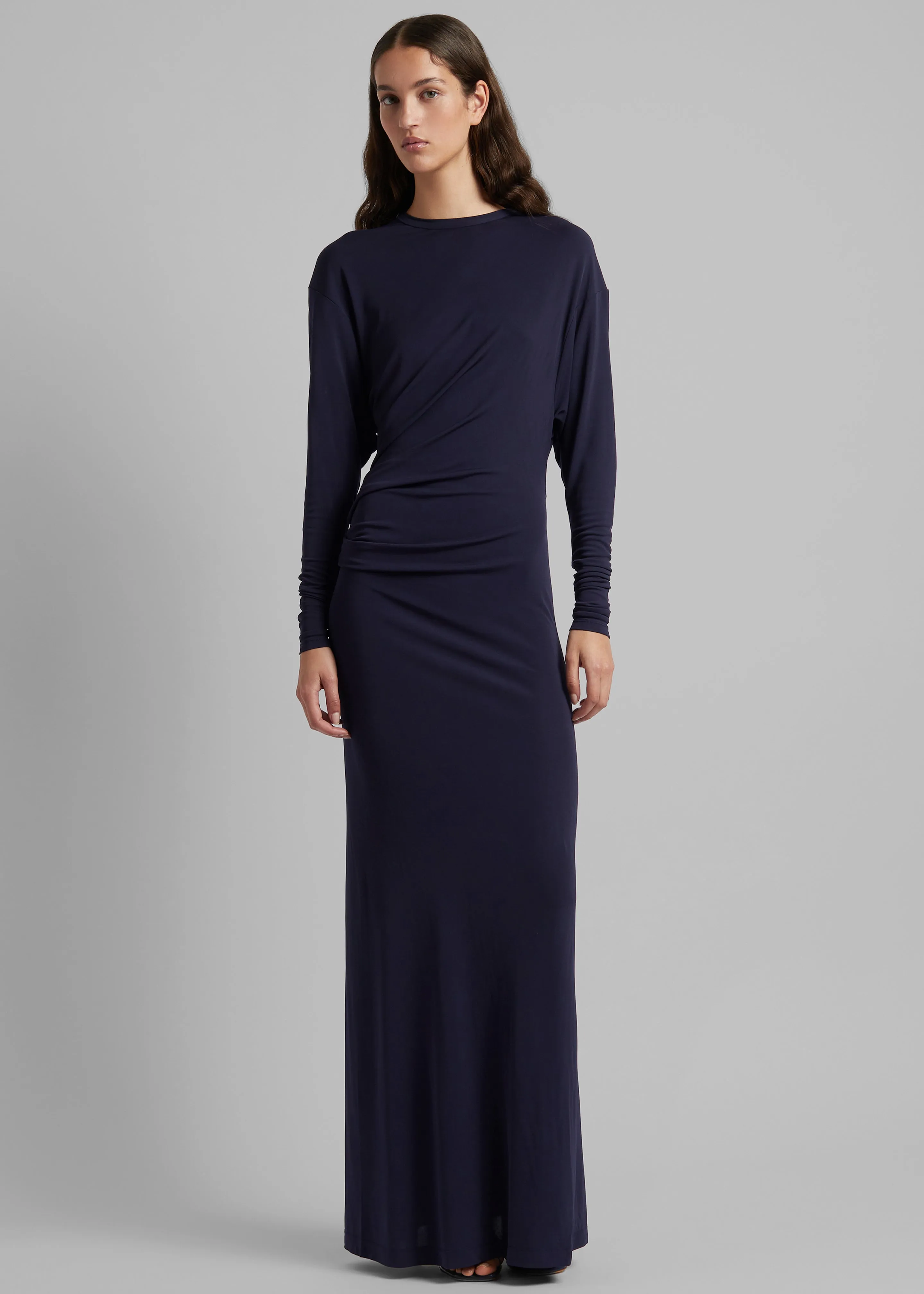 Christopher Esber Side Cowl Long Sleeve Dress - Ink sold by Frankie Shop