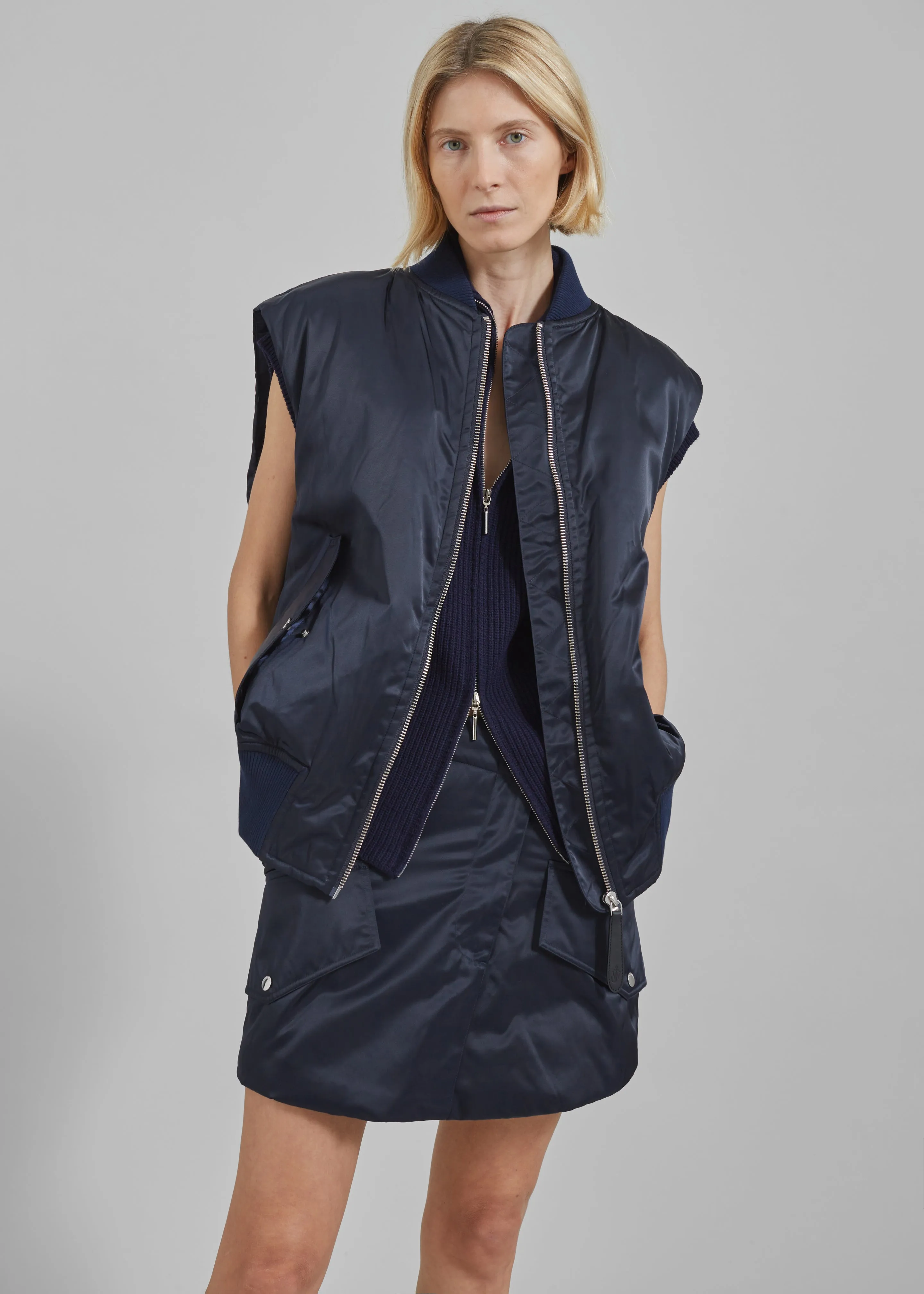 JW Anderson Sleeveless Bomber Jacket - Navy sold by Frankie Shop product image thumbnail 2
